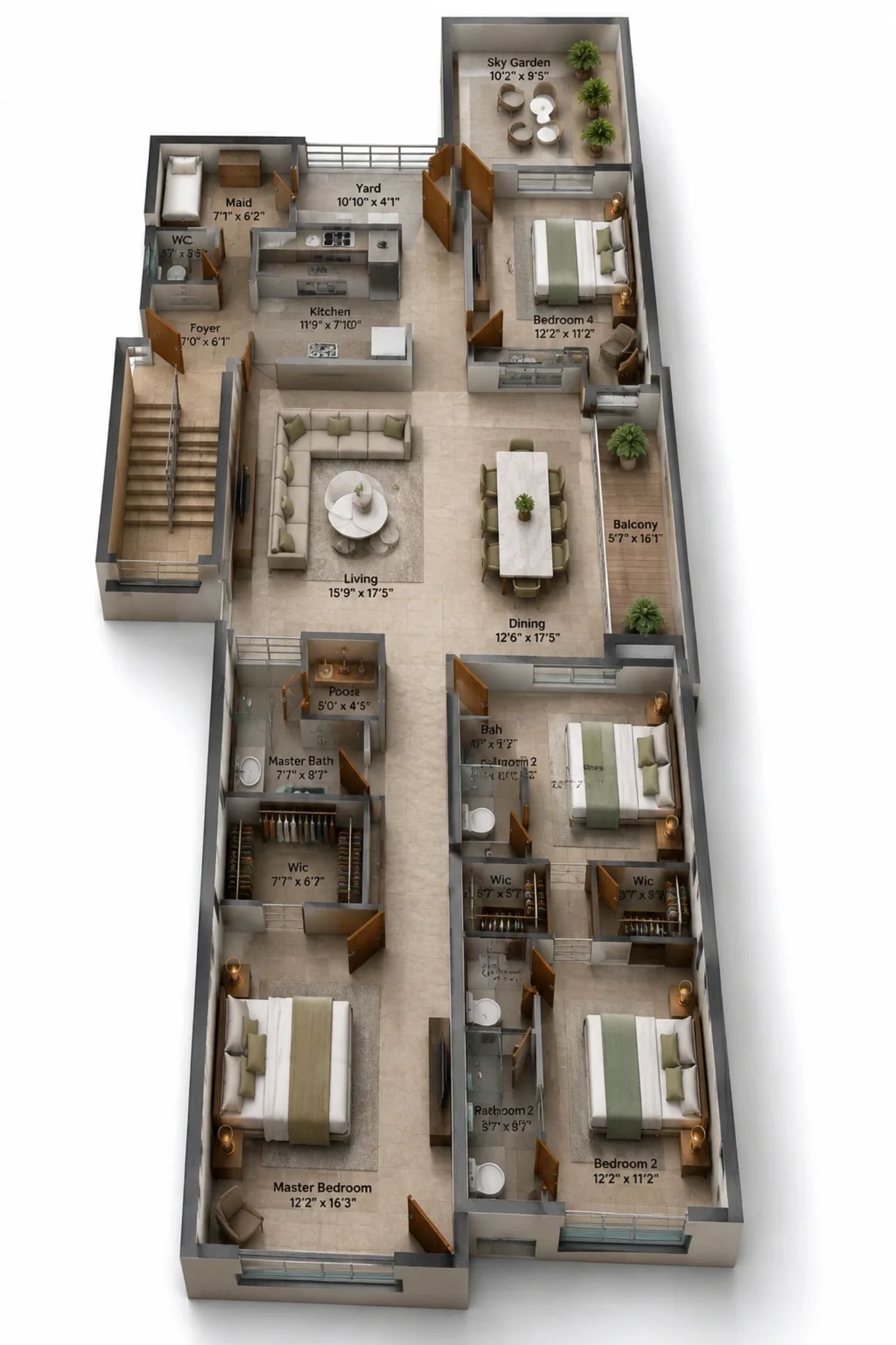 4 BHK Apartment Floor Plan – Appaswamy Malkoha