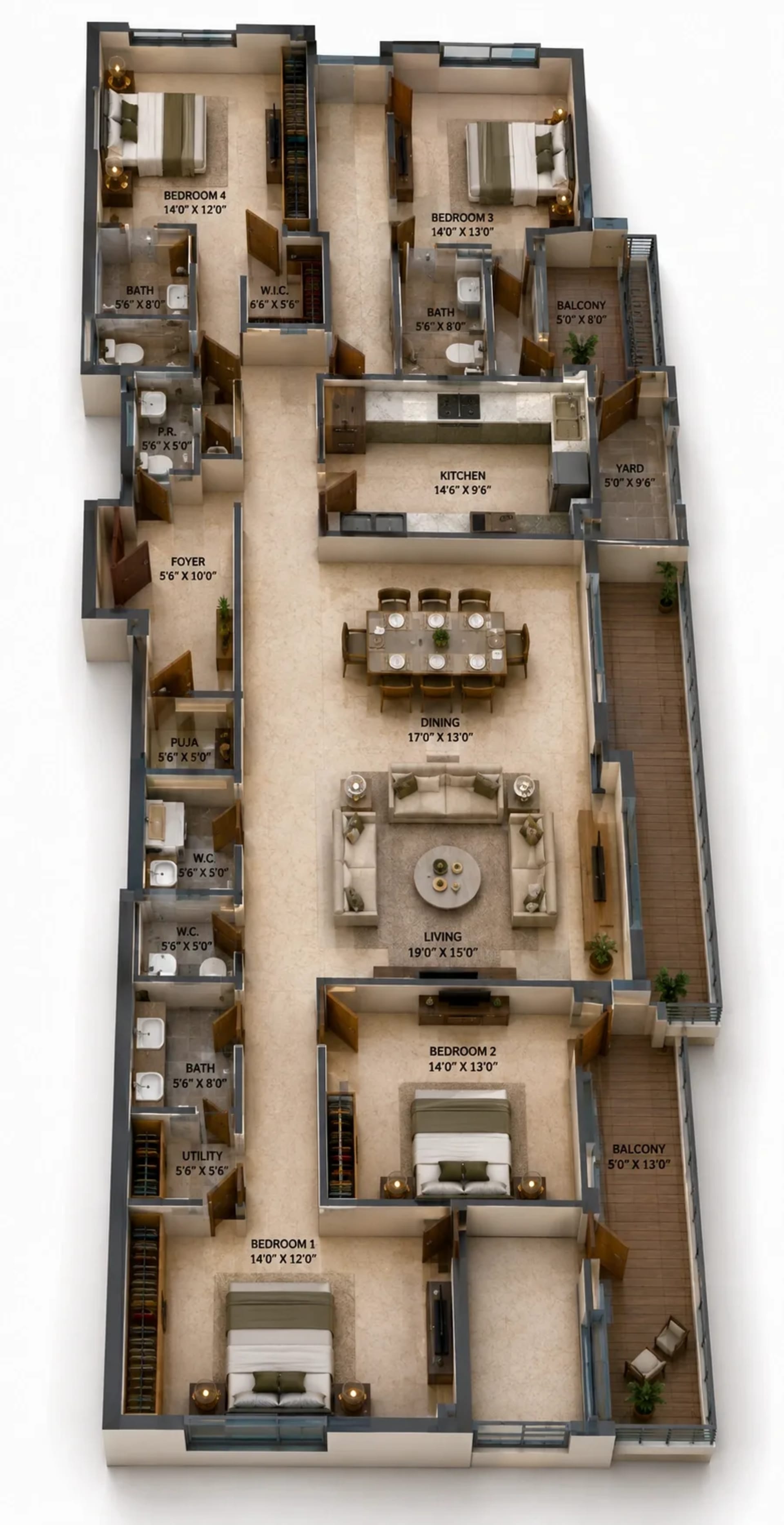 4 BHK Apartment Floor Plan – Appaswamy Kamadhenu