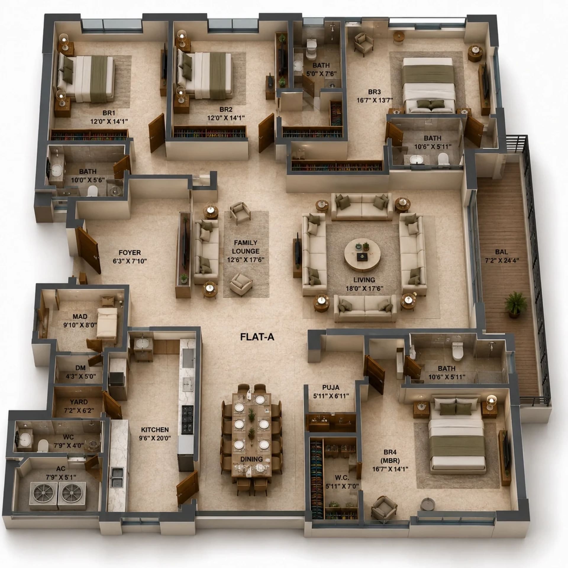 4 BHK Apartment Floor Plan – Appaswamy Kamadhenu