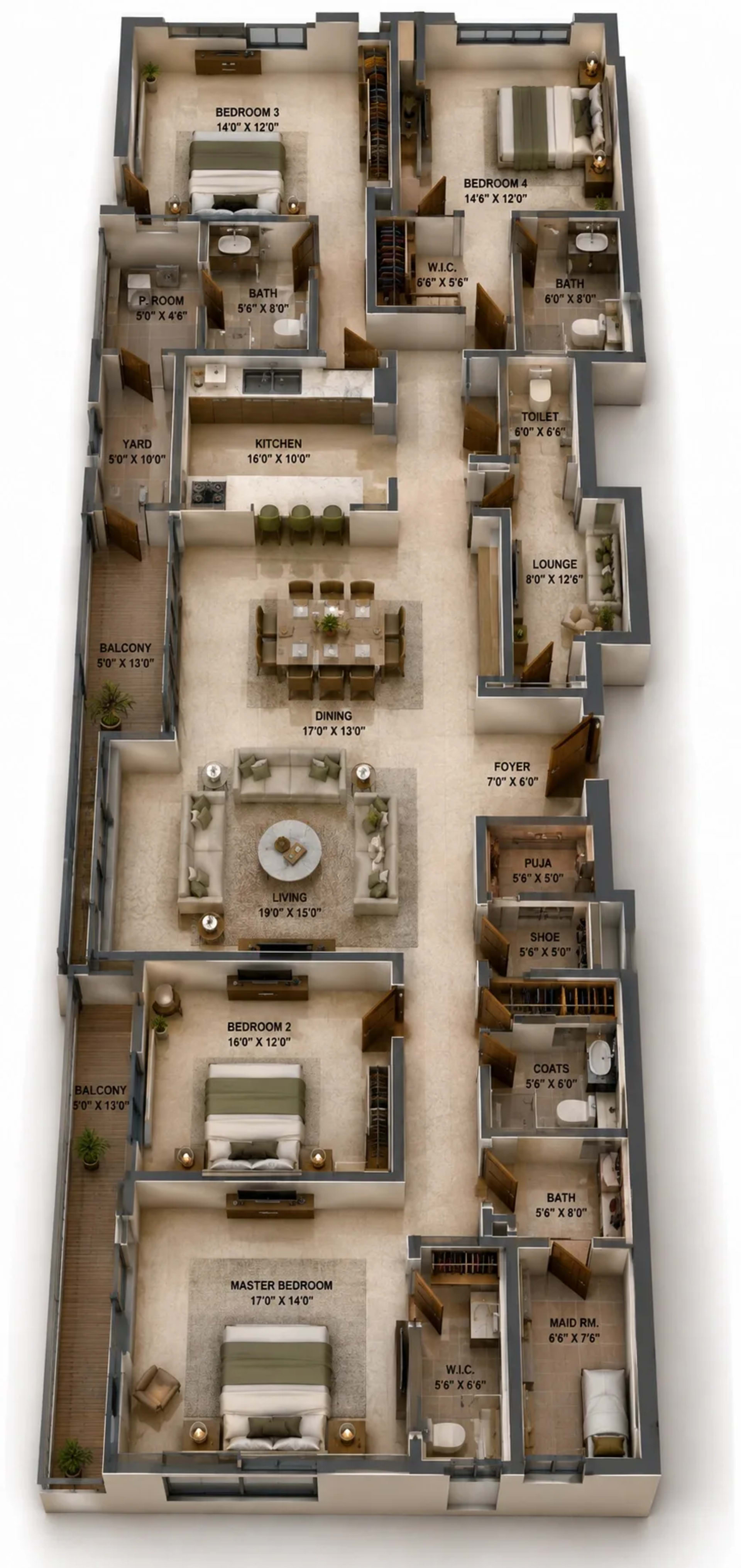 4 BHK Apartment Floor Plan – Appaswamy Kamadhenu