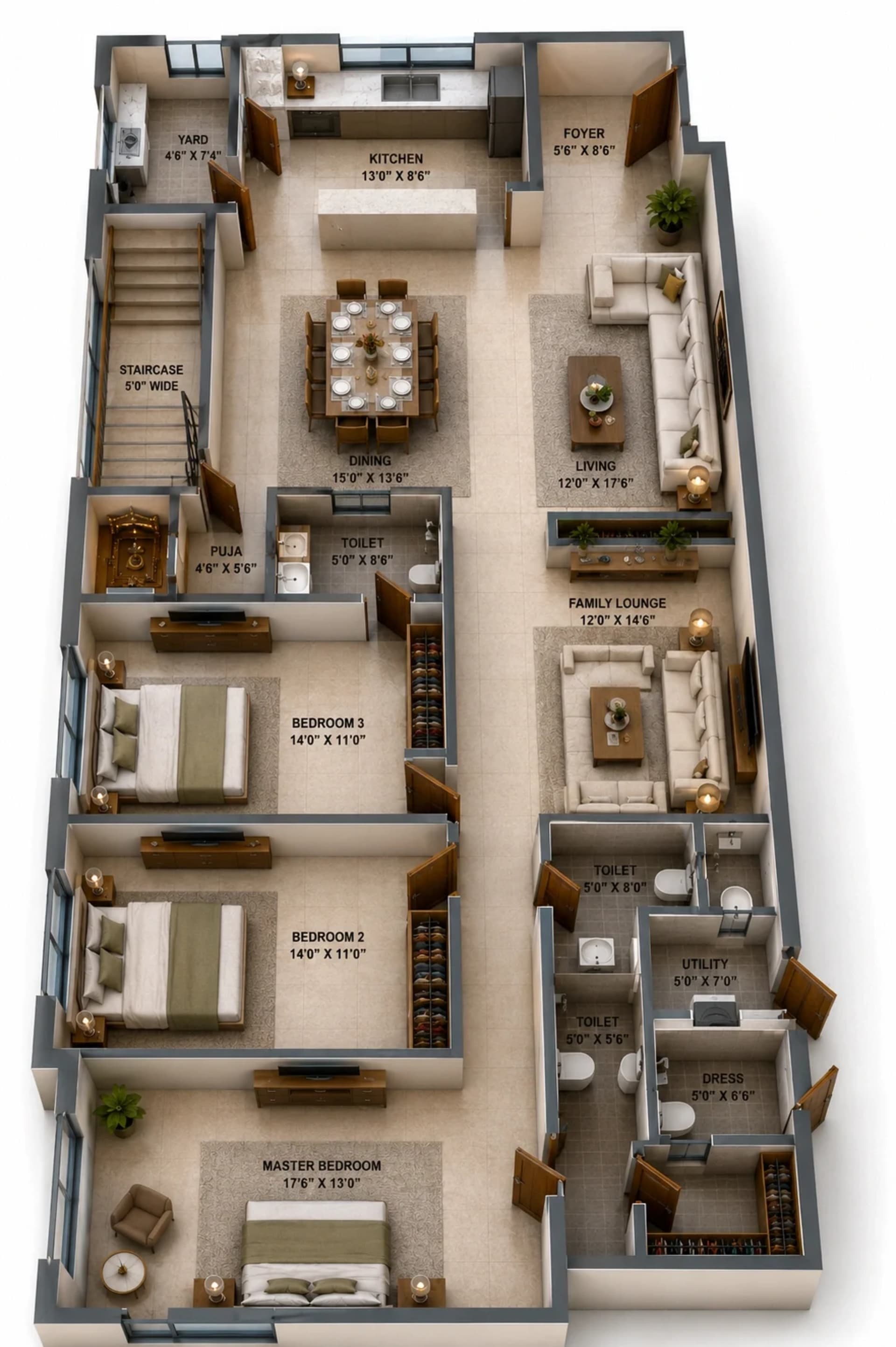 3 BHK Apartment Floor Plan – Appaswamy Kamadhenu