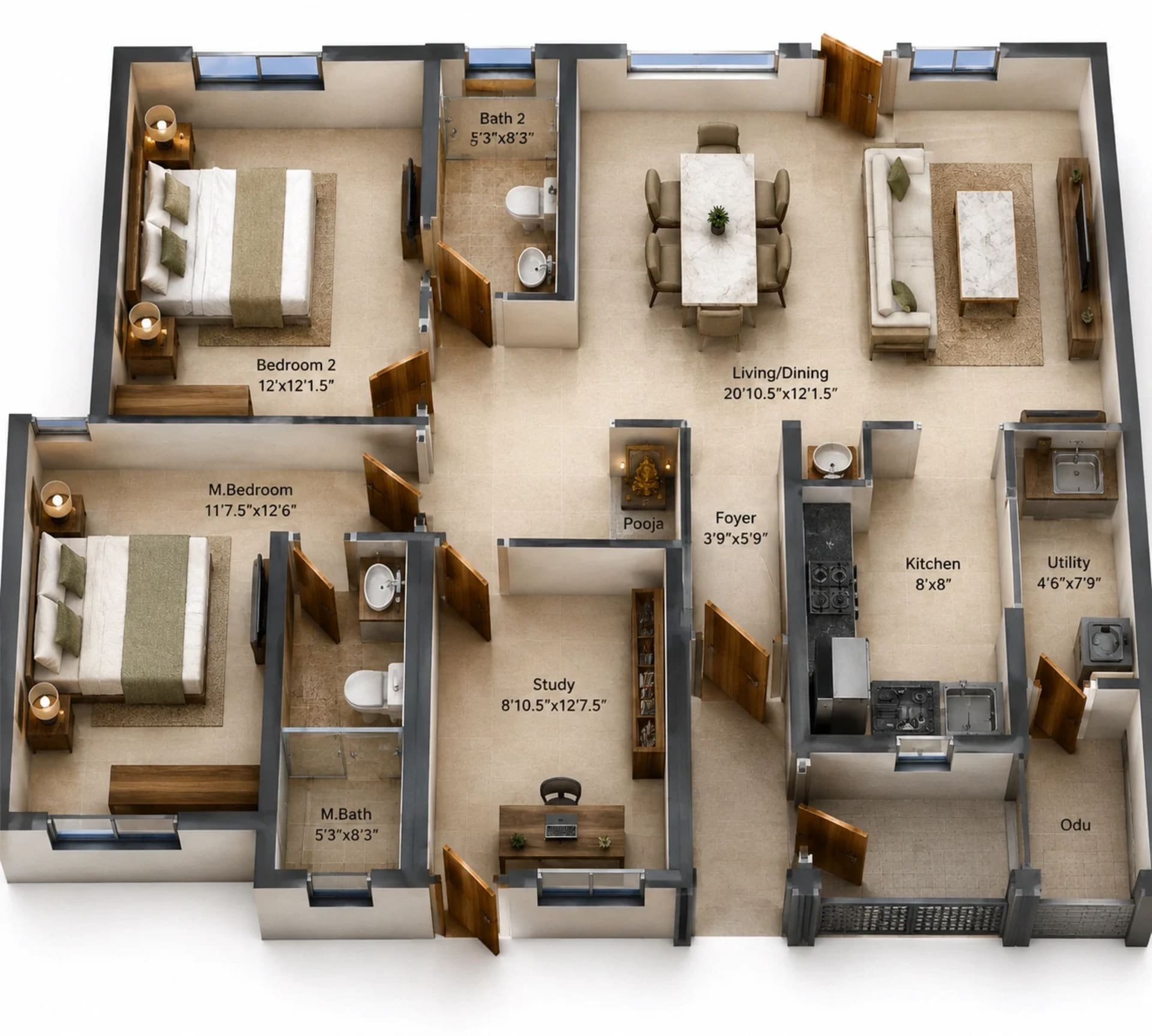2.5 BHK Apartment Floor Plan – Appaswamy Altezza