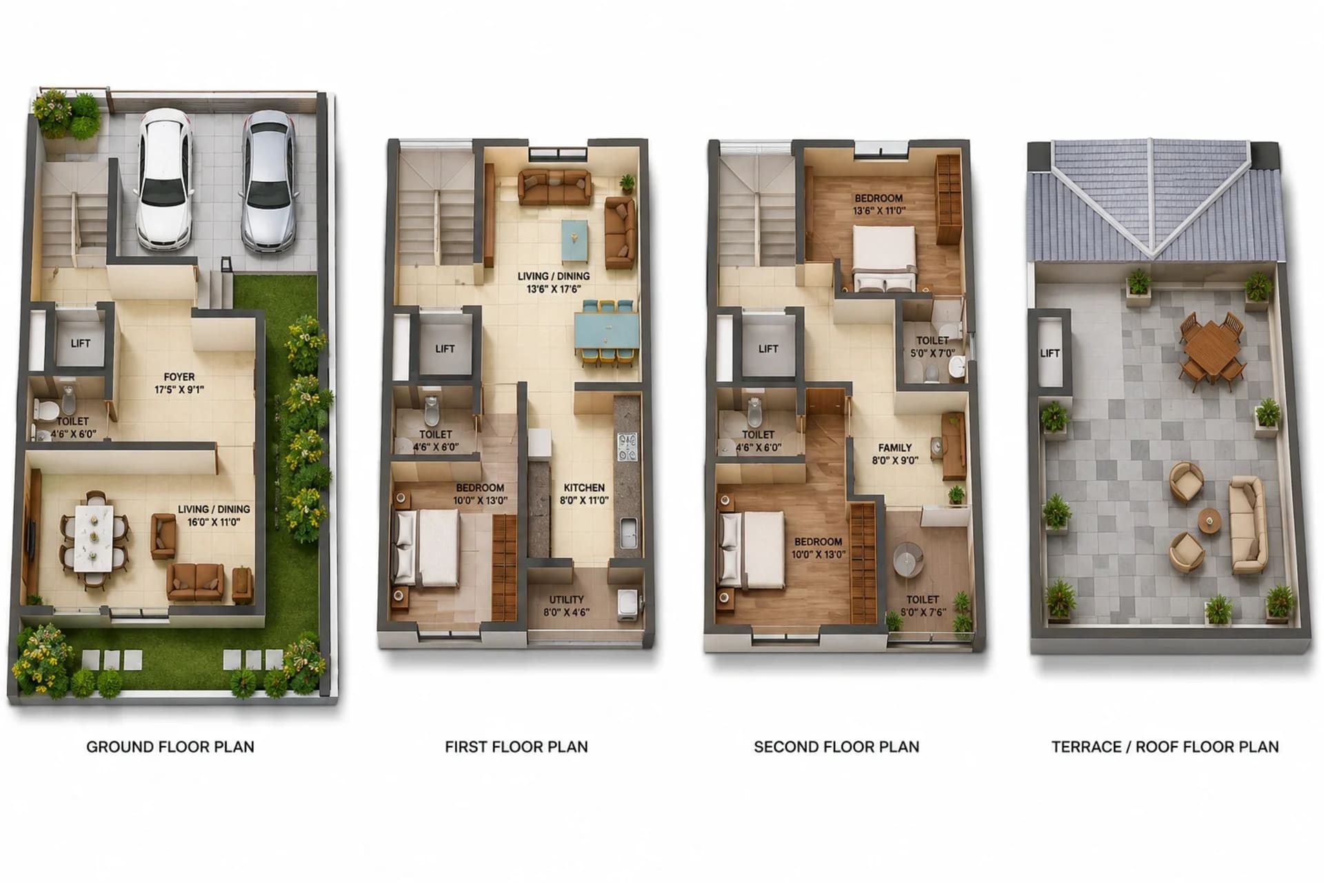 5 BHK Villa Floor Plan – HiLiving Pristine
