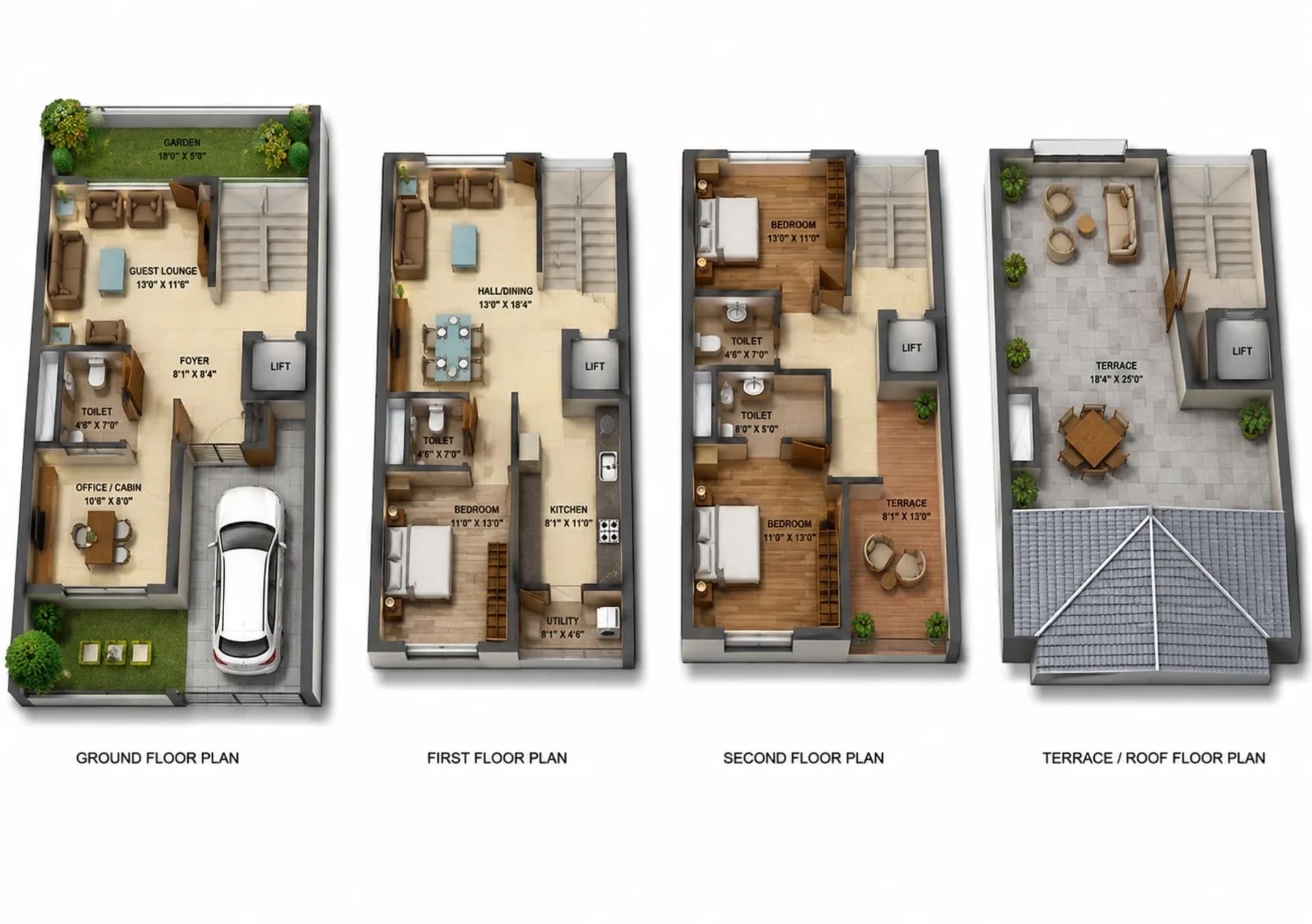5 BHK Villa Floor Plan – HiLiving Pristine