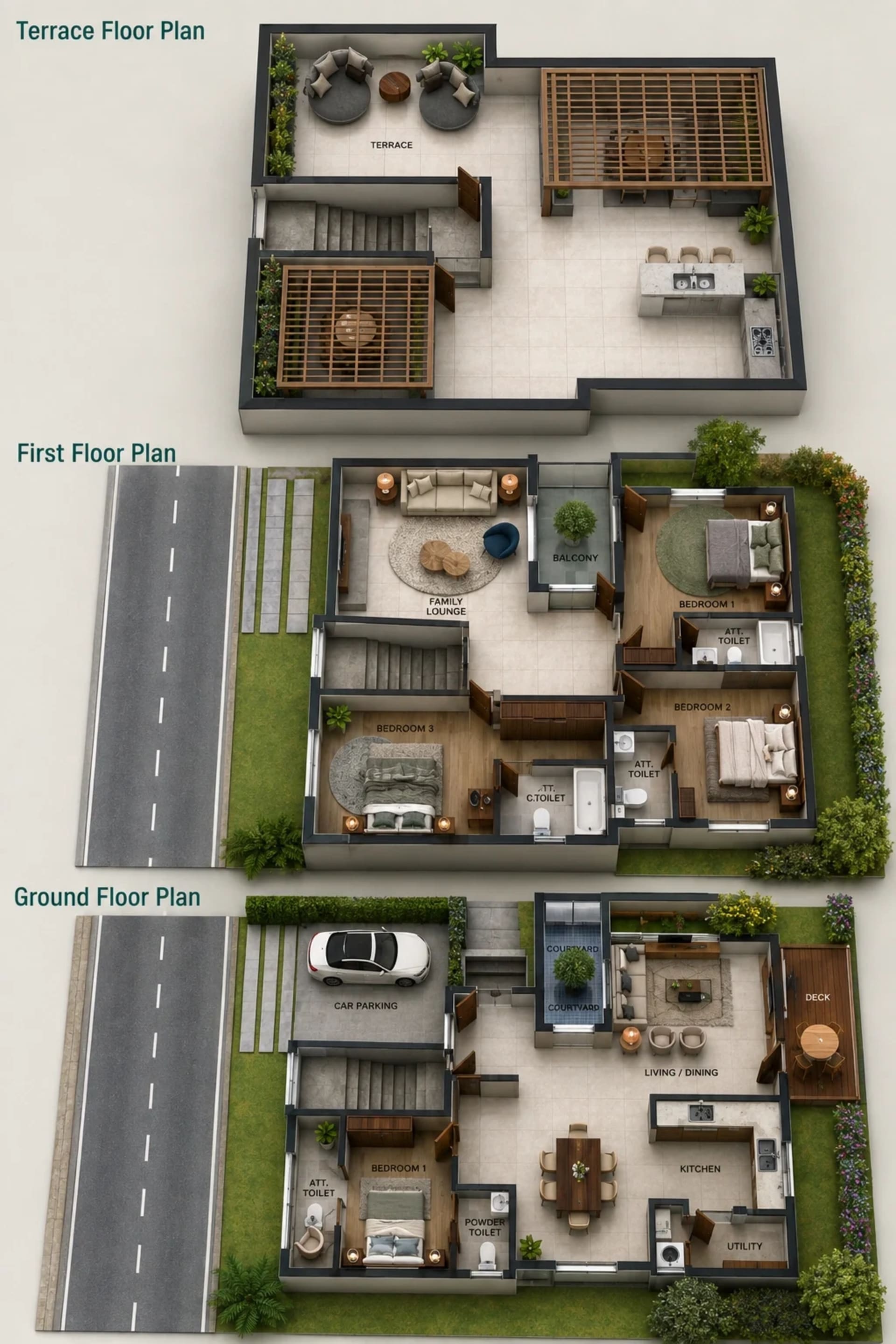 4 BHK Villa Floor Plan – RAMS Palm Shore Mansions