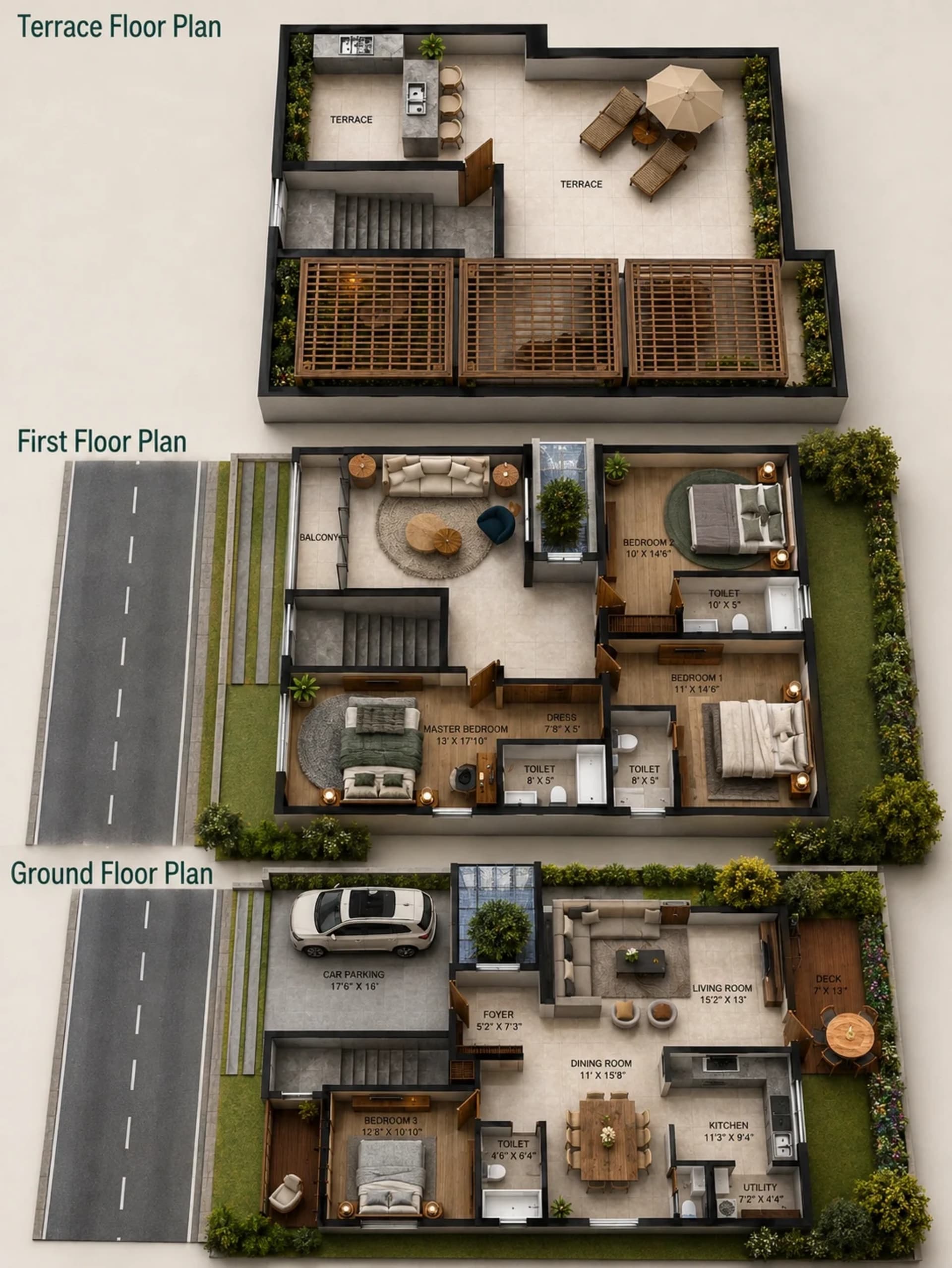 4 BHK Villa Floor Plan – RAMS Palm Shore Mansions