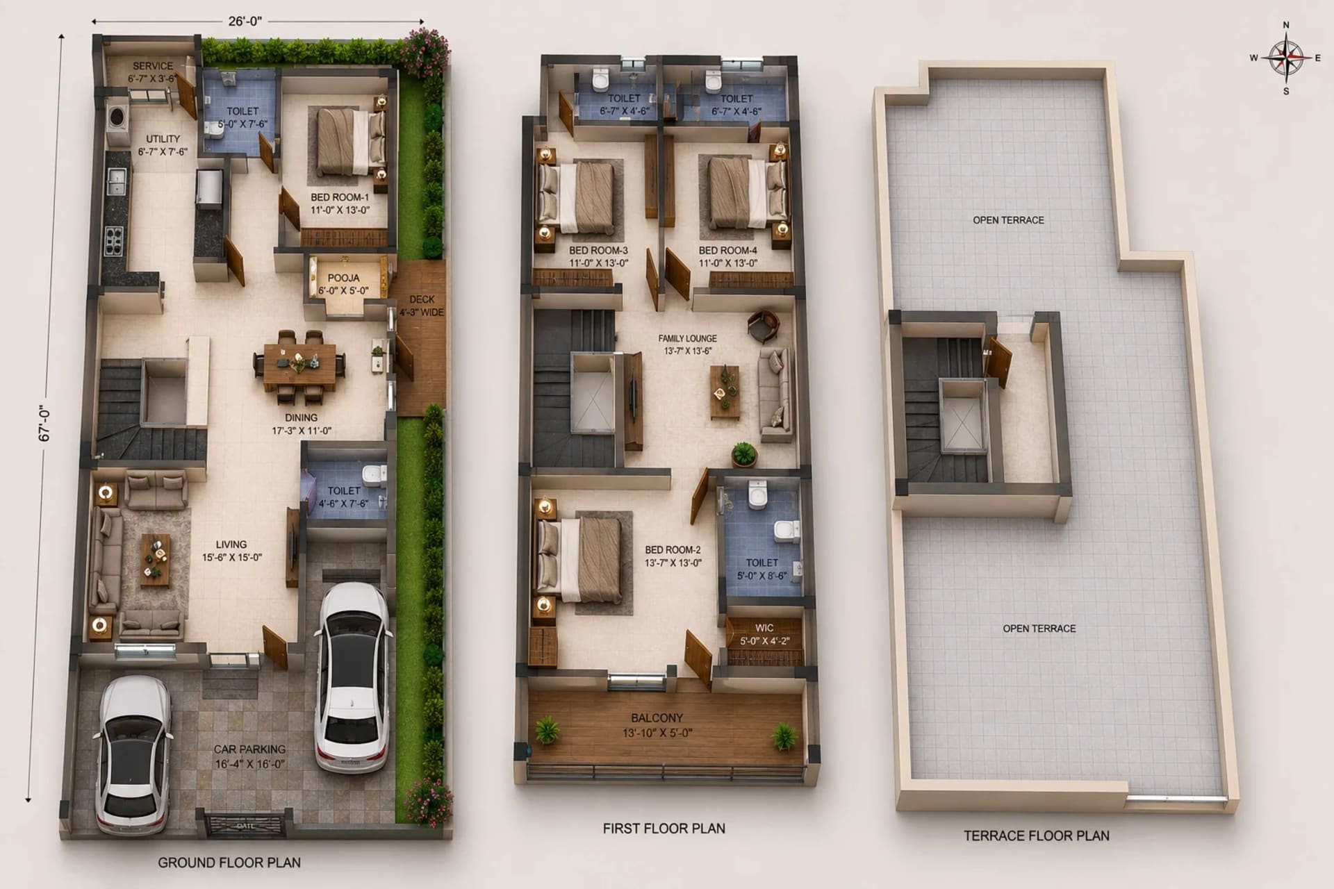 4 BHK Villa Floor Plan – Alamo XS Real Bristol