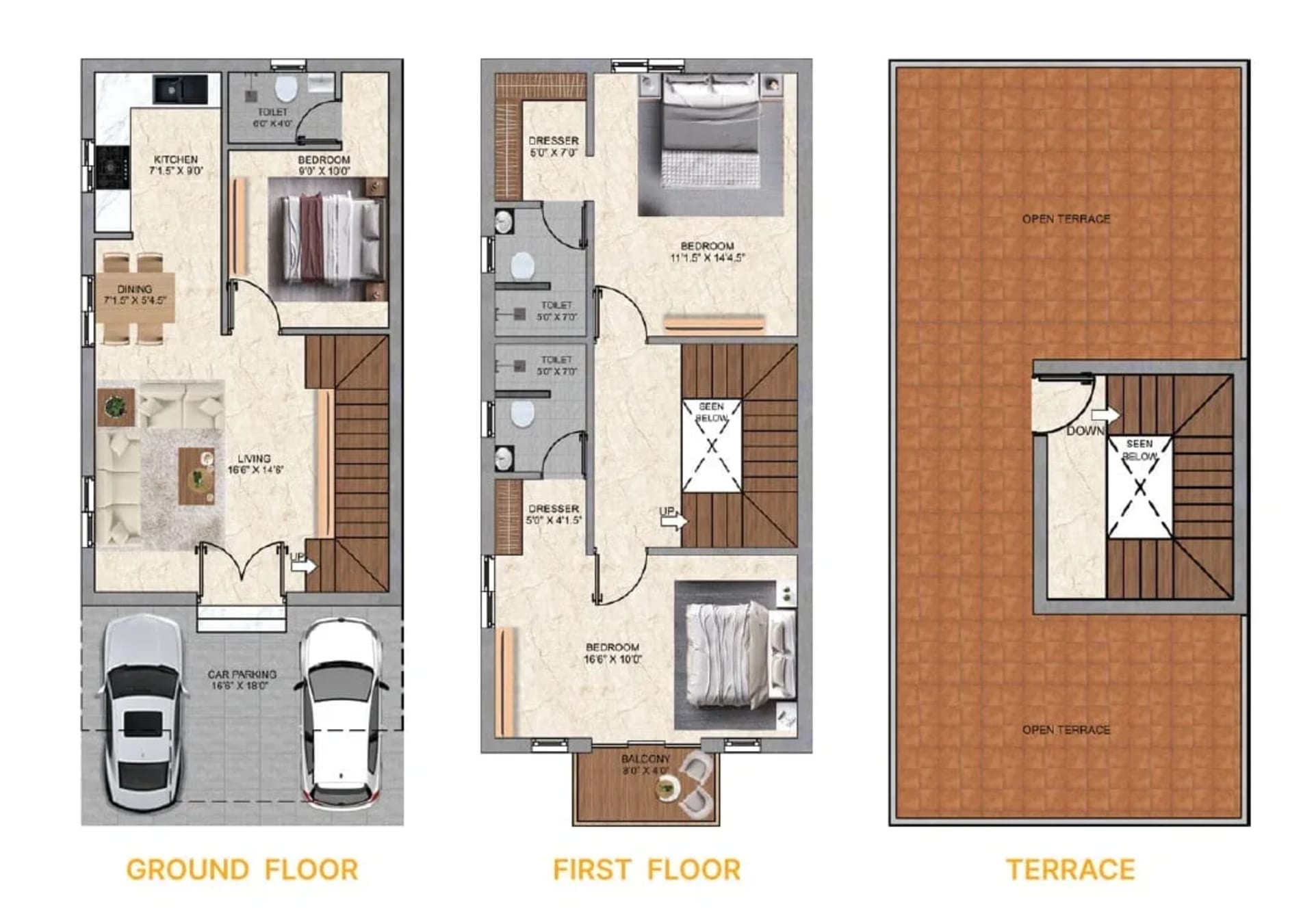 3 BHK Villa Floor Plan – MGP Malo Armonique