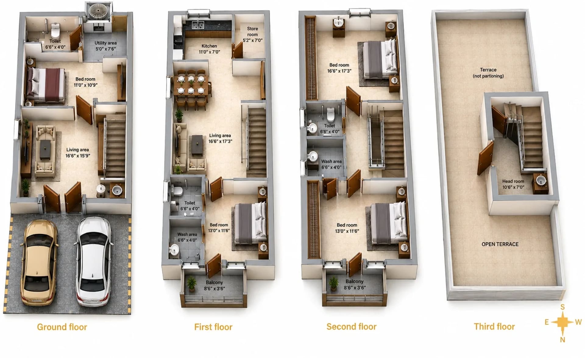 4 BHK Villa Floor Plan – MGP Malo Armonique