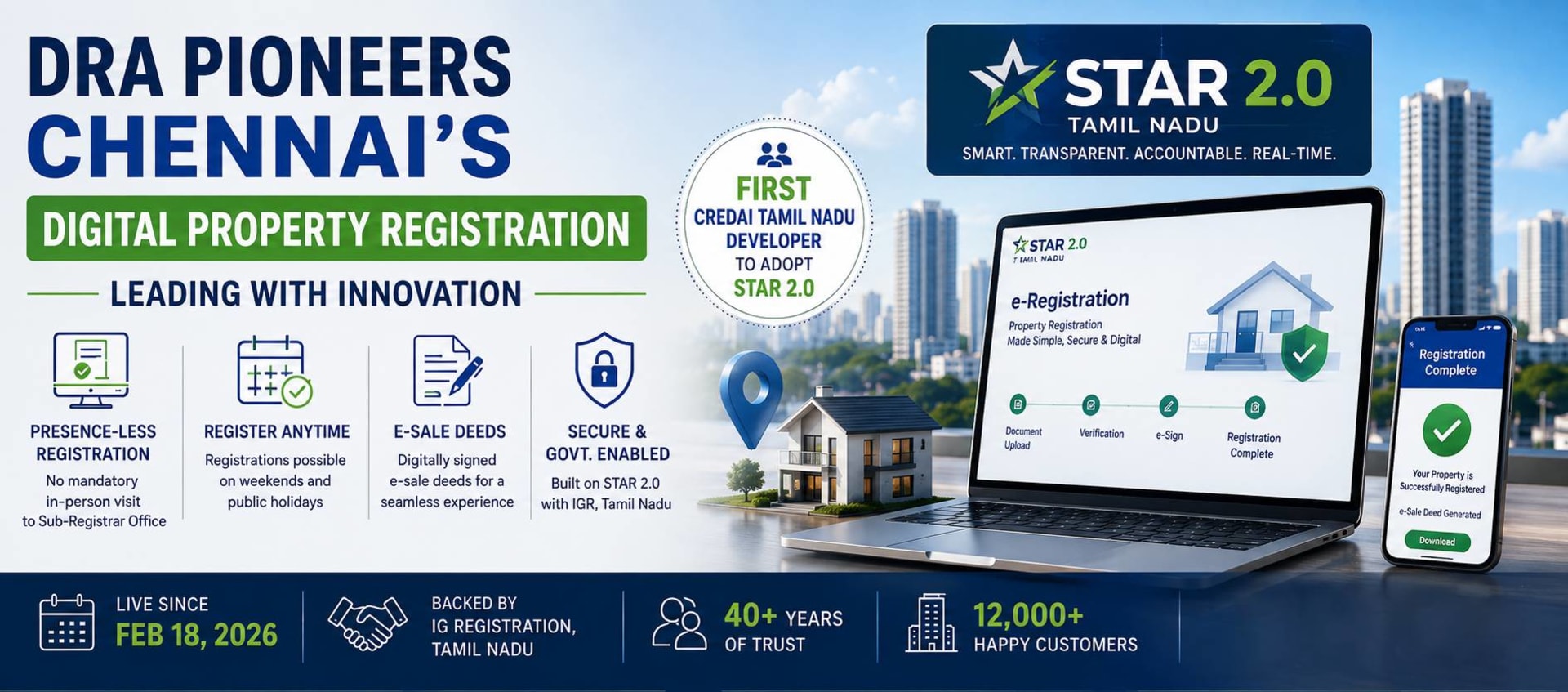 DRA Pioneers Chennai's Digital Property Registration, Leading with Innovation
