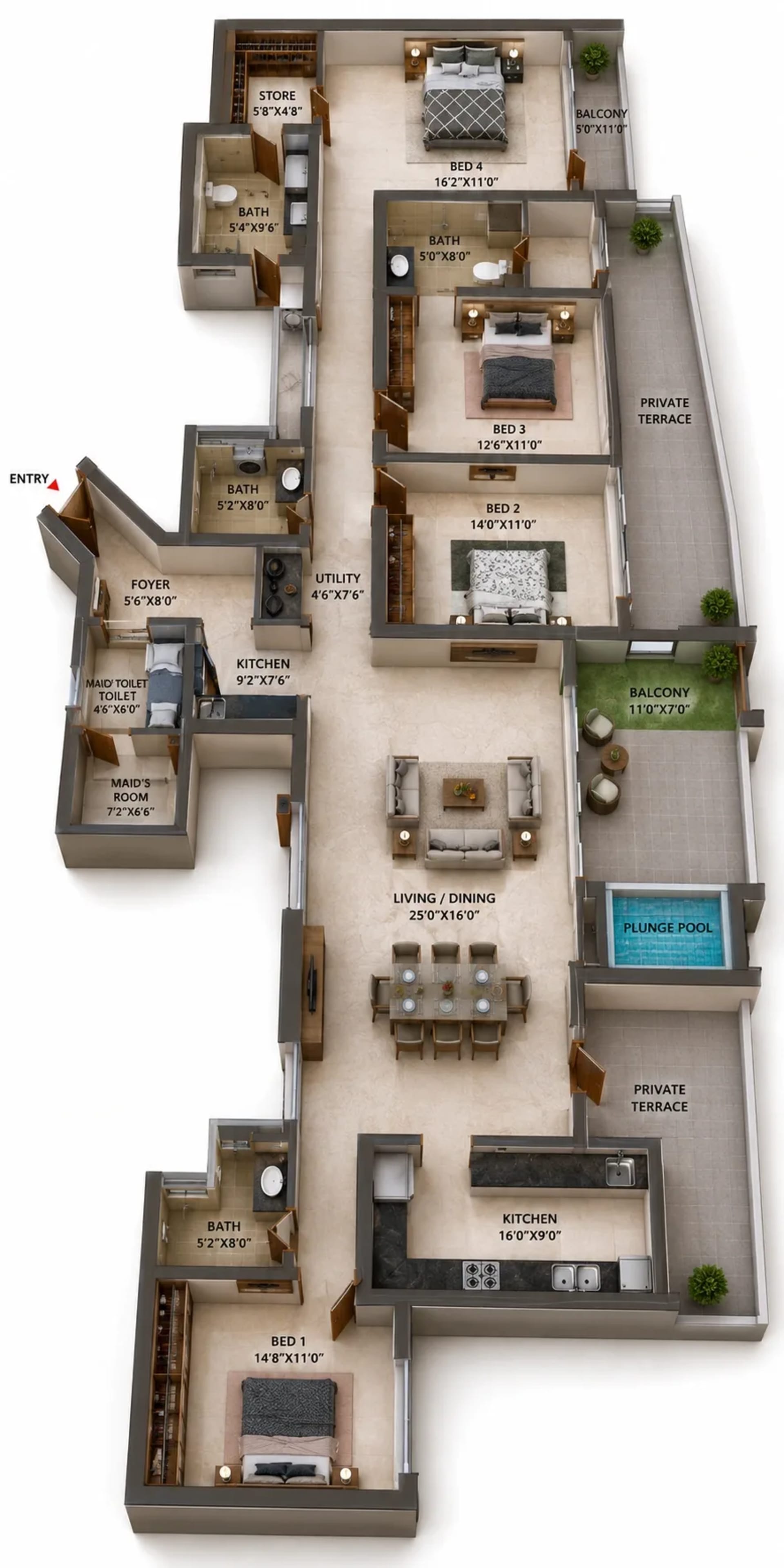 5 BHK Villa Floor Plan – Casagrand Mercury