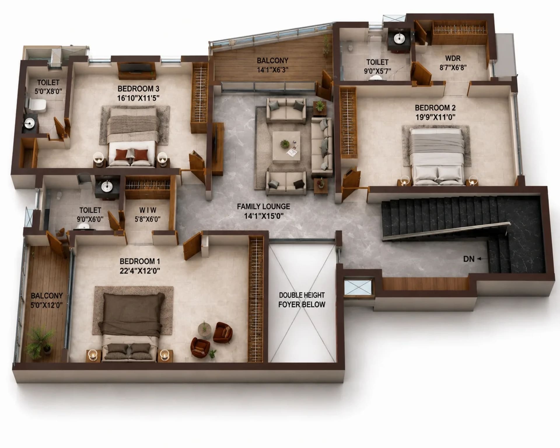 4 BHK Duplex Apartment Floor Plan – Casagrand Vienna