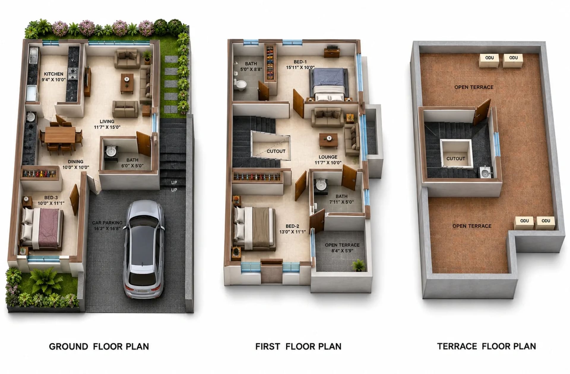 3 BHK Villa Floor Plan – Felixa Sky Milano