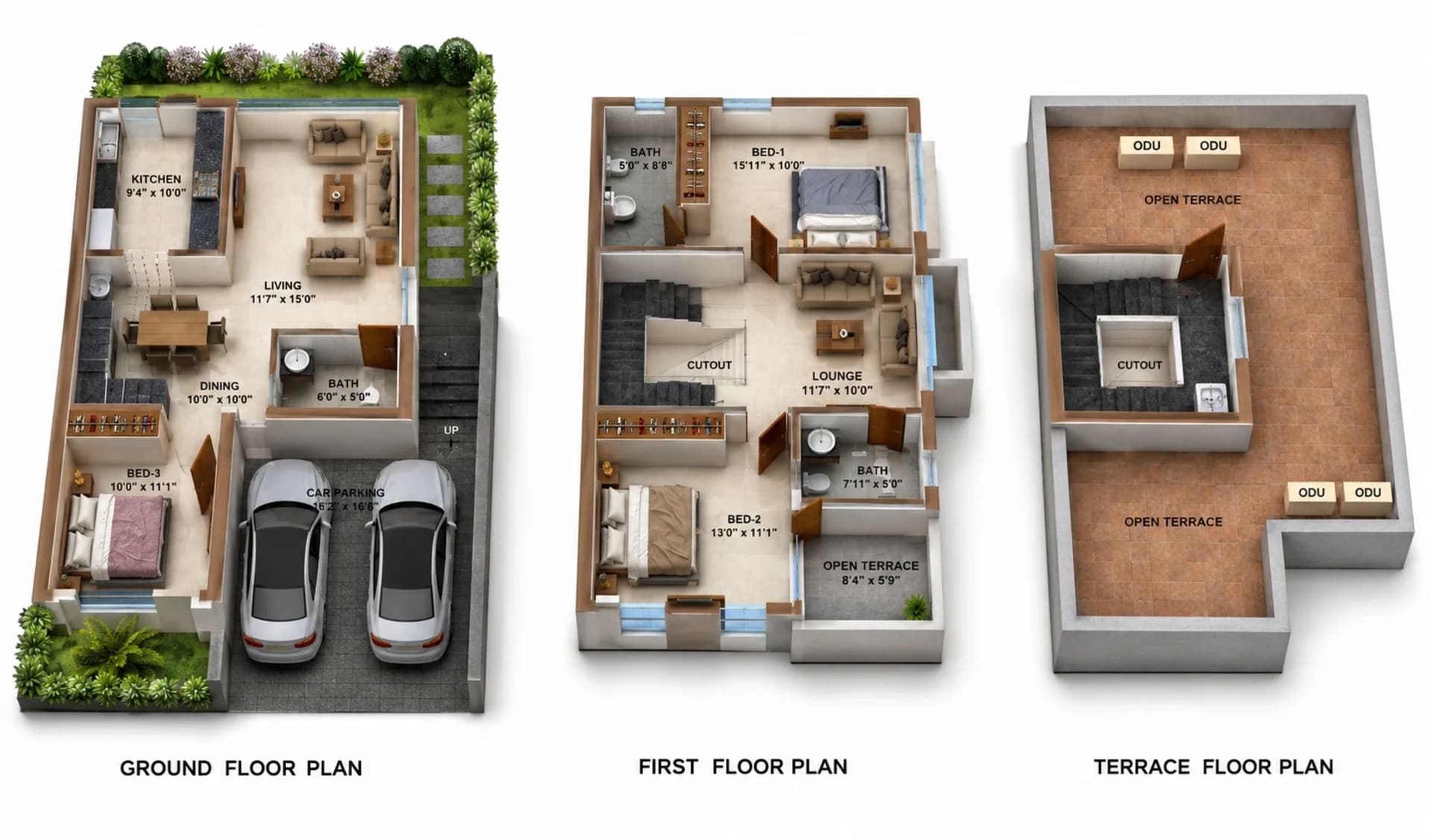 3 BHK Villa Floor Plan – Felixa Sky Milano