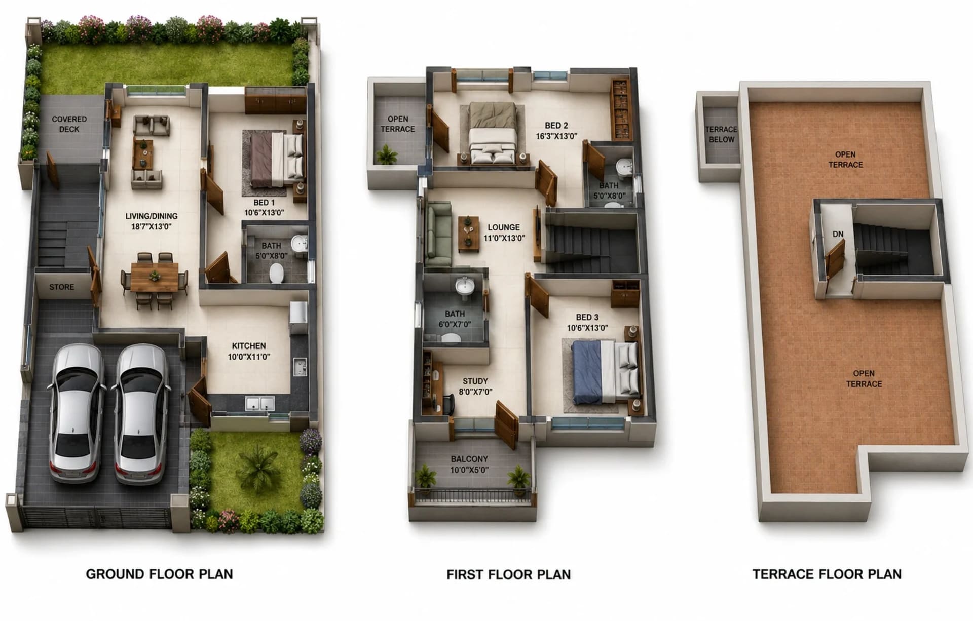 3 BHK Villa Floor Plan – Felixa Raveraa