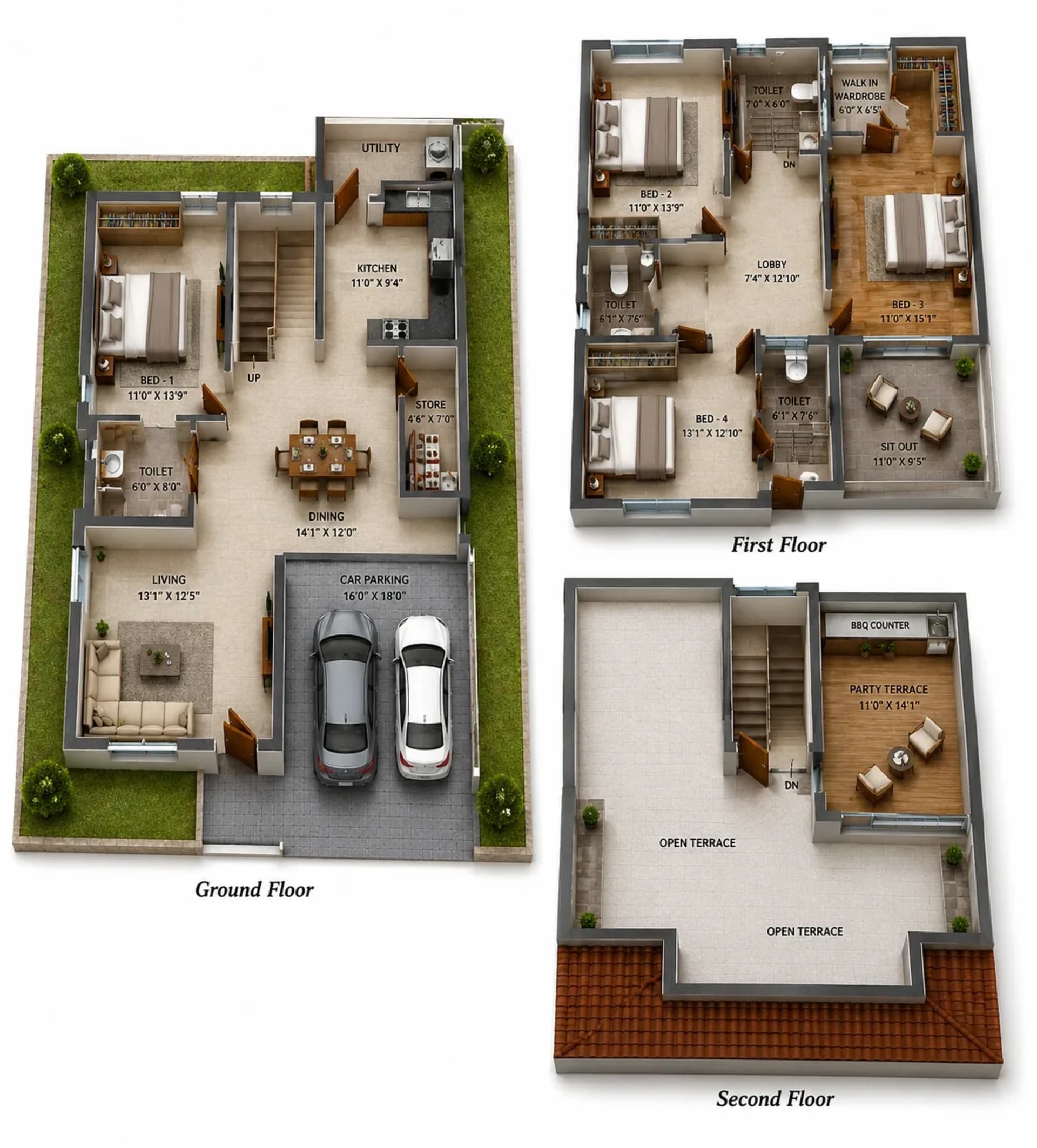 4 BHK Villa Floor Plan – DAC Silicon Valley Phase 2