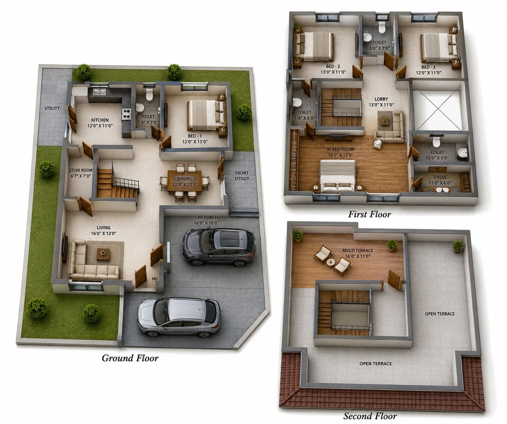 4 BHK Villa Floor Plan – DAC Silicon Valley Phase 2