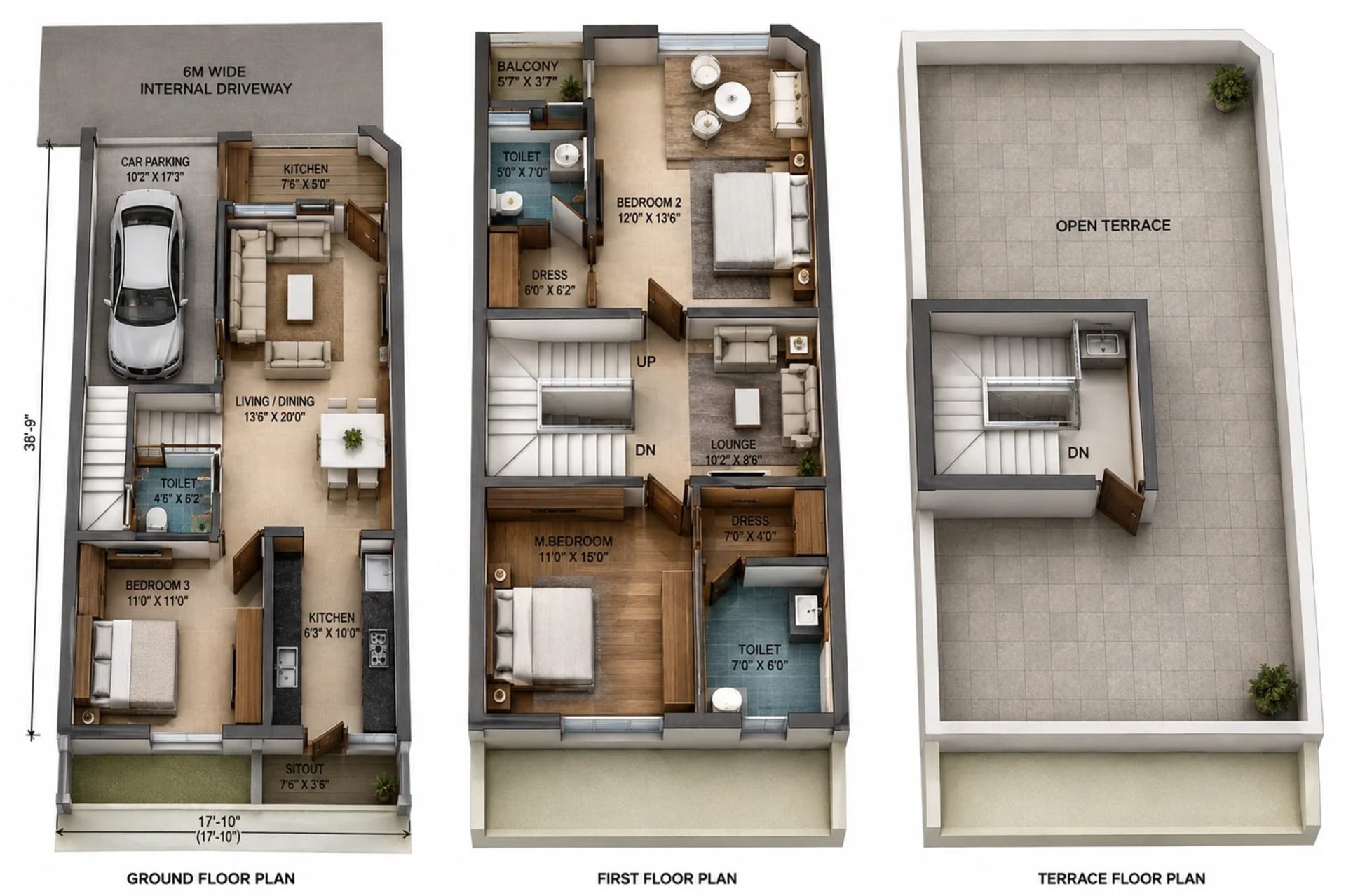 3 BHK Villa Floor Plan – VNR Tiara