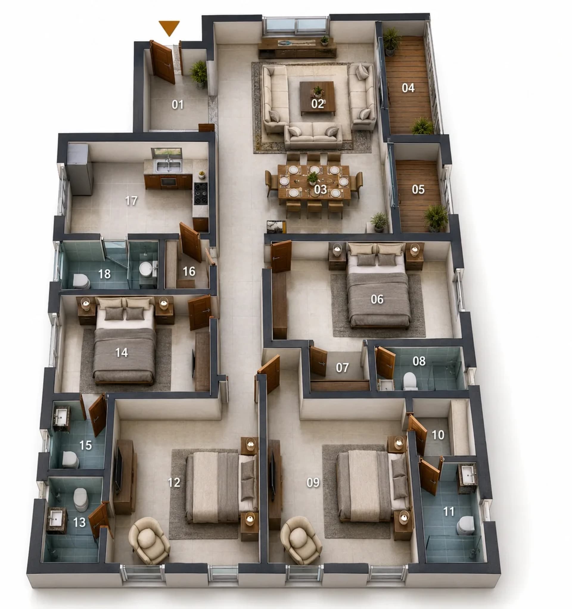 4 BHK Apartment Floor Plan – Ceebros Sri Ramachandra