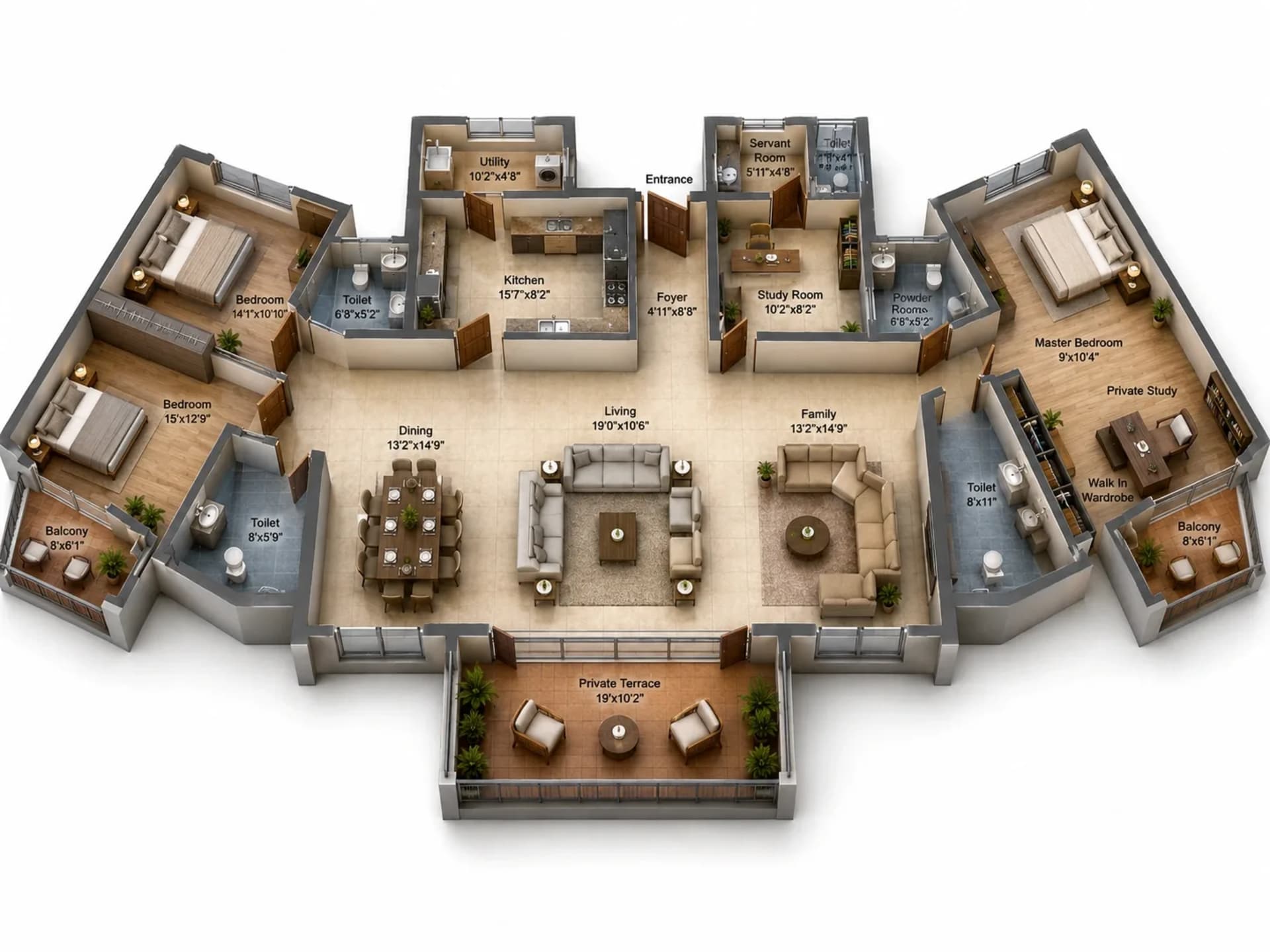 3.5 BHK Apartment Floor Plan – The Metrozone