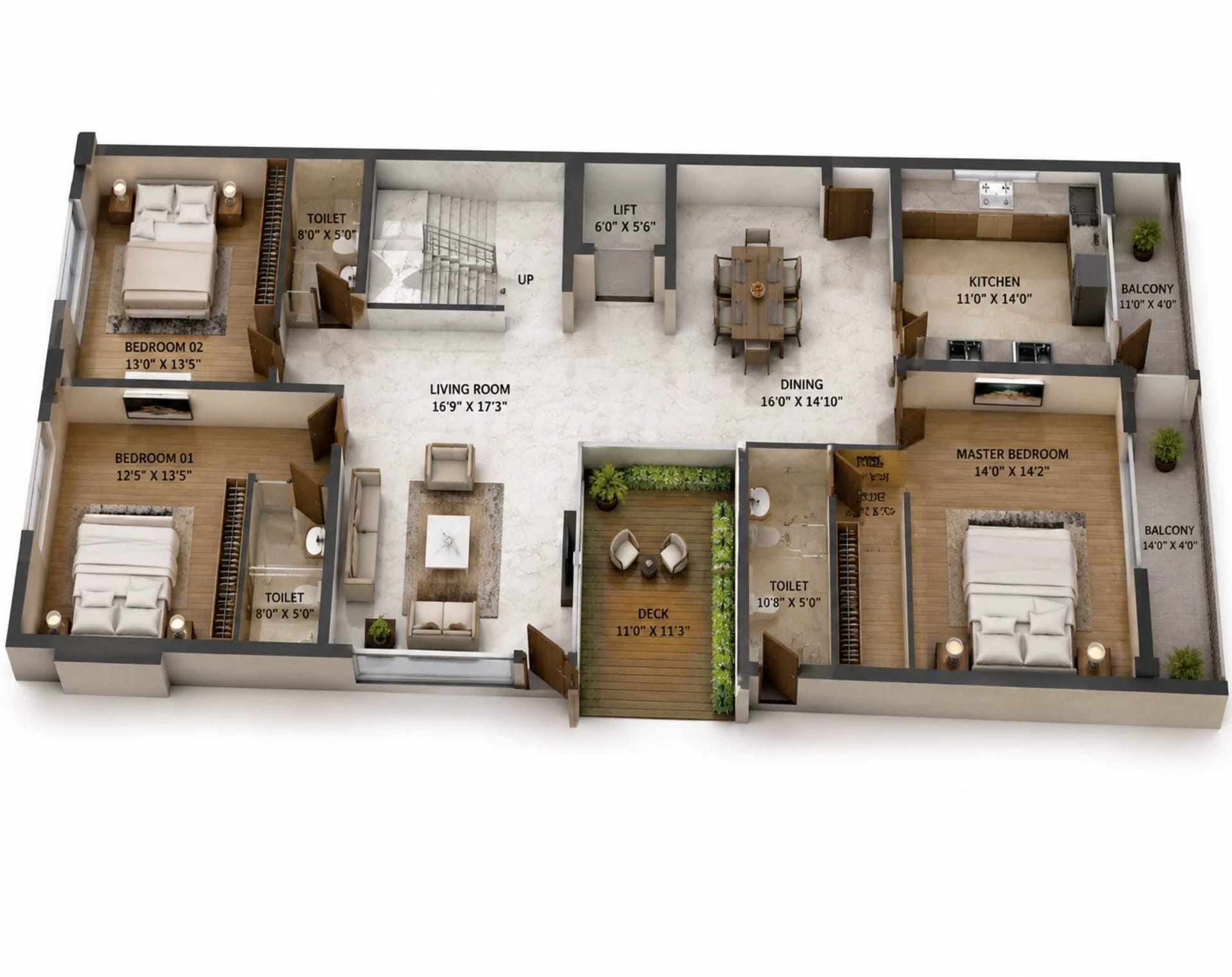3 BHK Apartment Floor Plan – Anantha Villa
