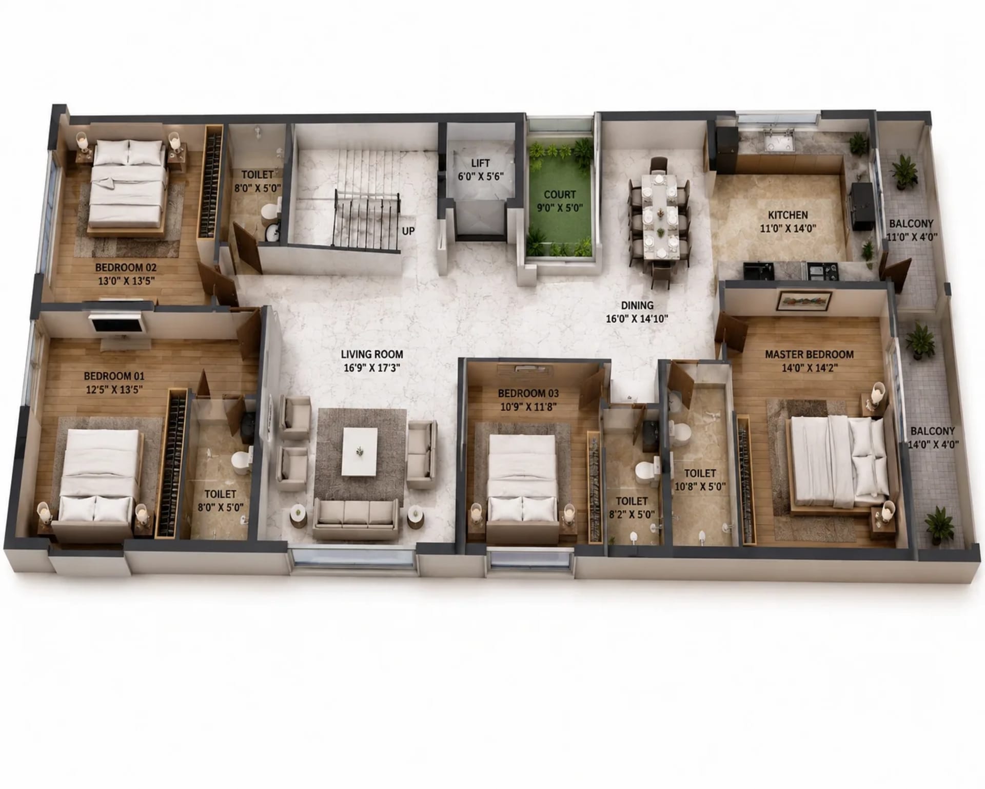 4 BHK Apartment Floor Plan – Anantha Villa