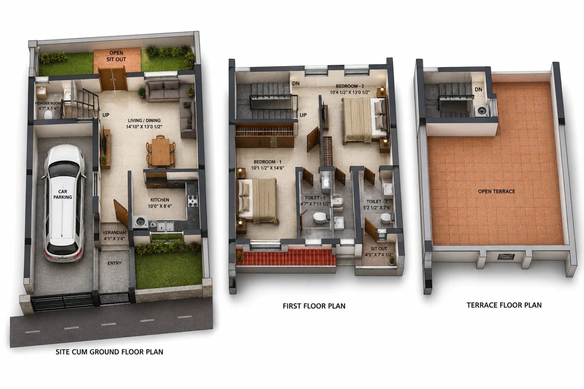 2 BHK Villa Floor Plan – VGN Aspire Gardens