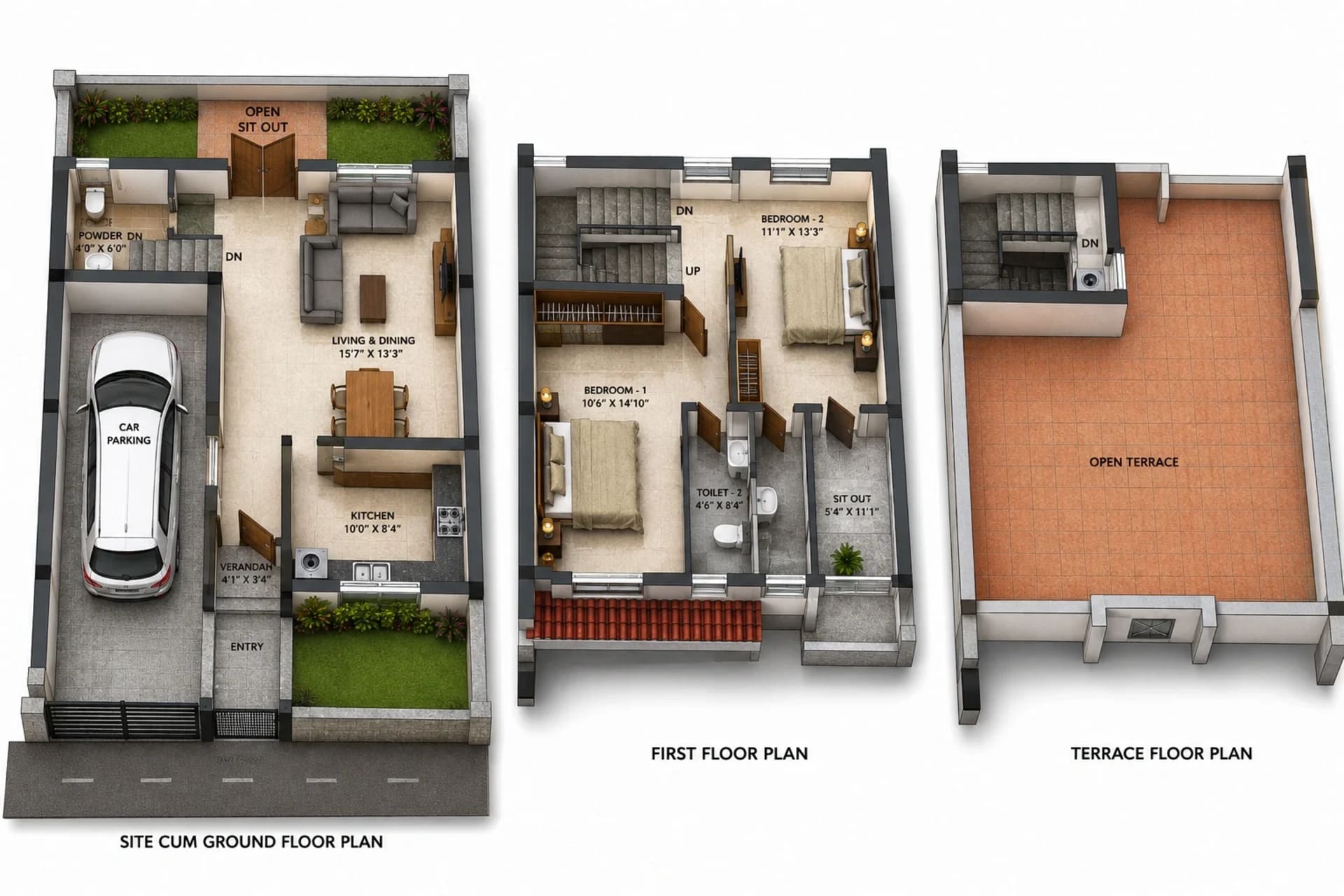 2 BHK Villa Floor Plan – VGN Aspire Gardens