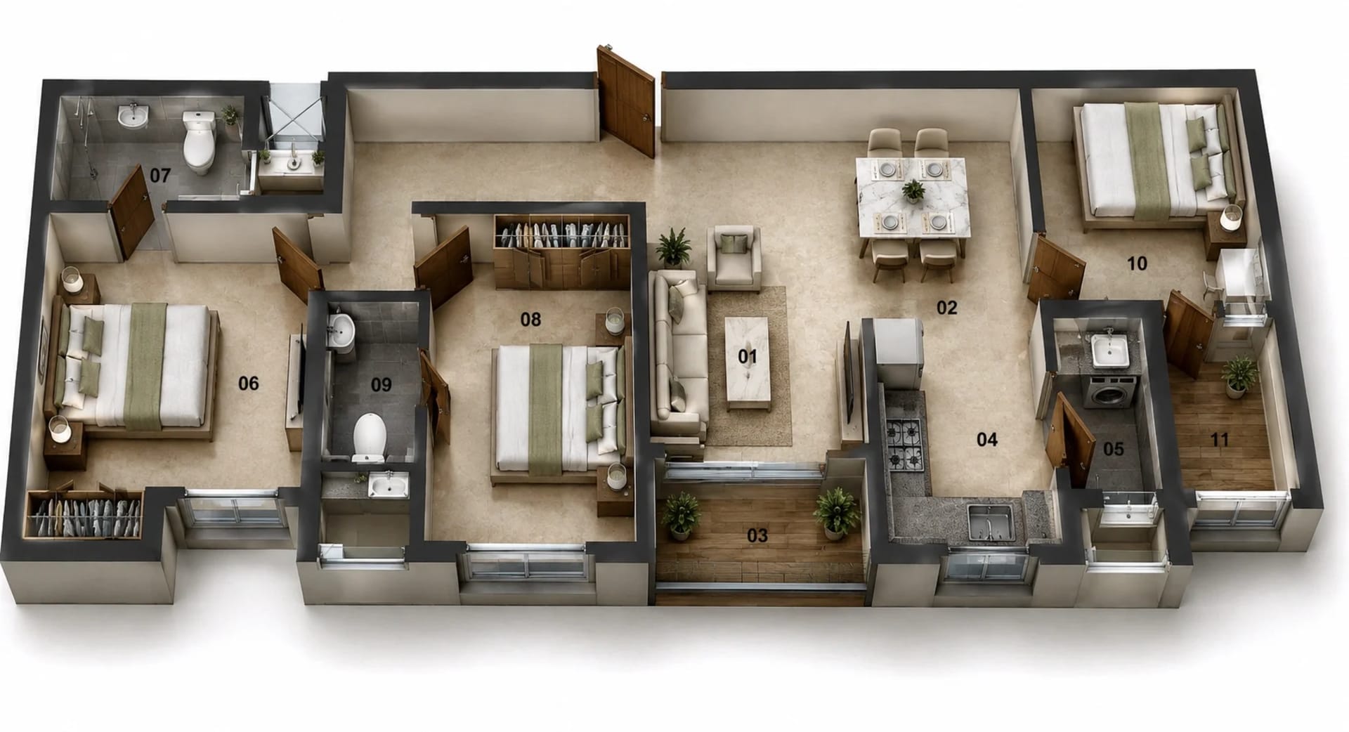 2.5 BHK Apartment Floor Plan – Jains Aadhya Bharath