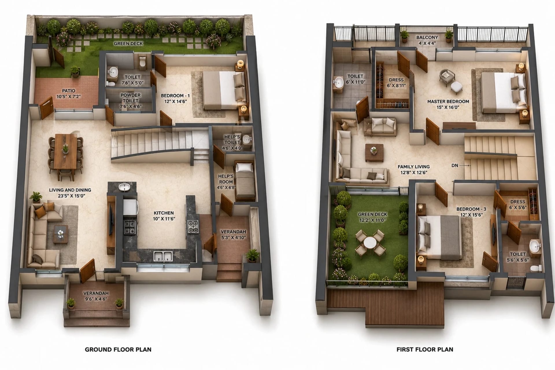 3 BHK Villa Floor Plan – GTB Republic Of Nature