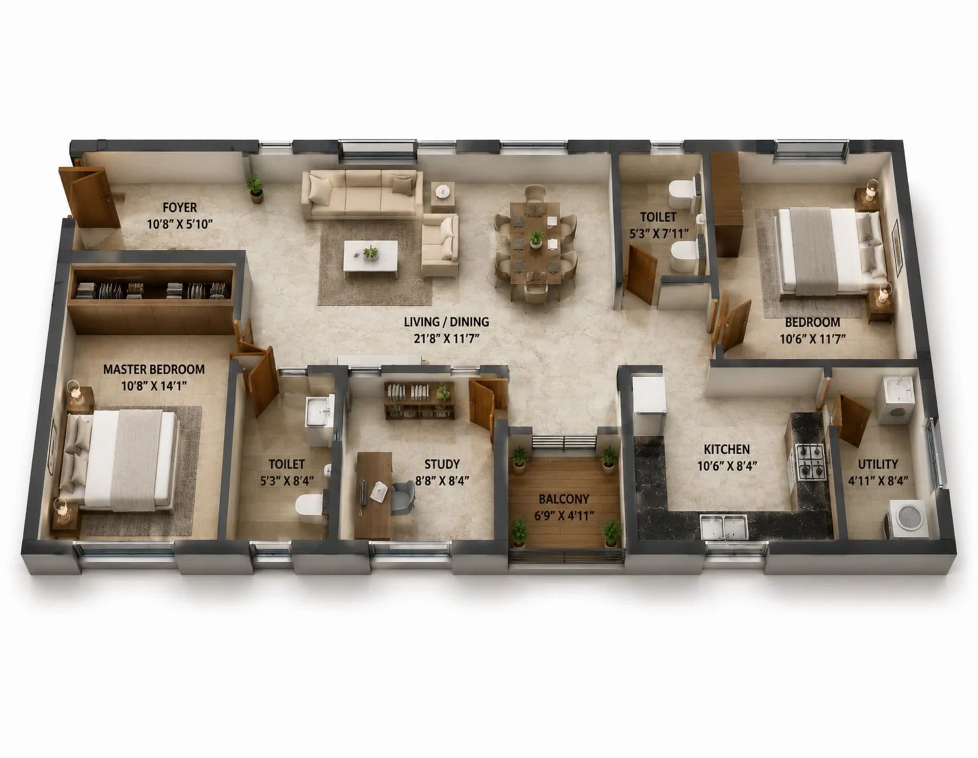 2.5 BHK Apartment Floor Plan – S and S Centris