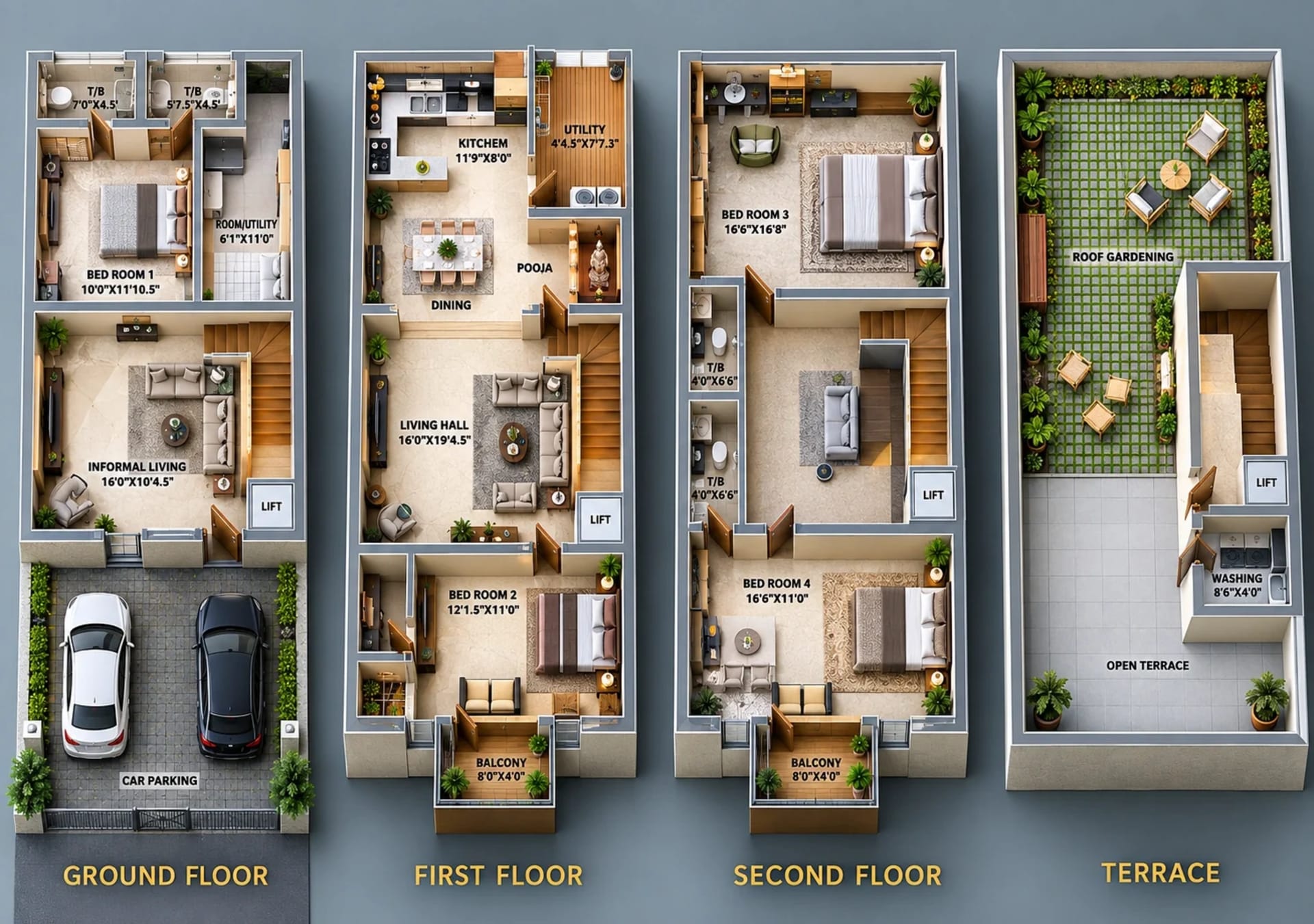 4 BHK Villa Floor Plan – Malo Armonique
