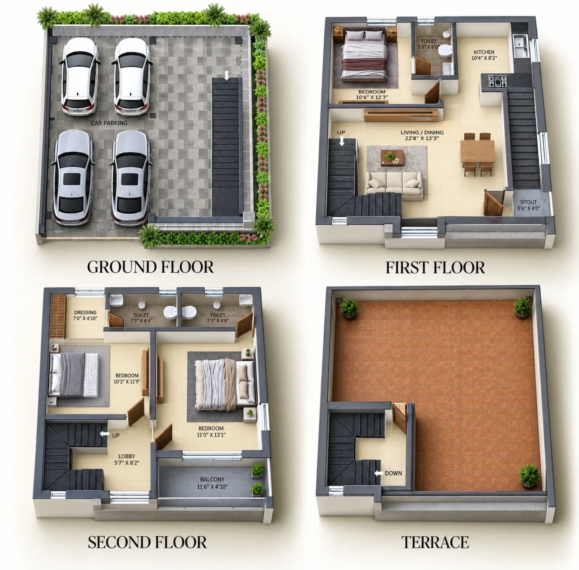 3 BHK Villa Floor Plan – MGP Jenani