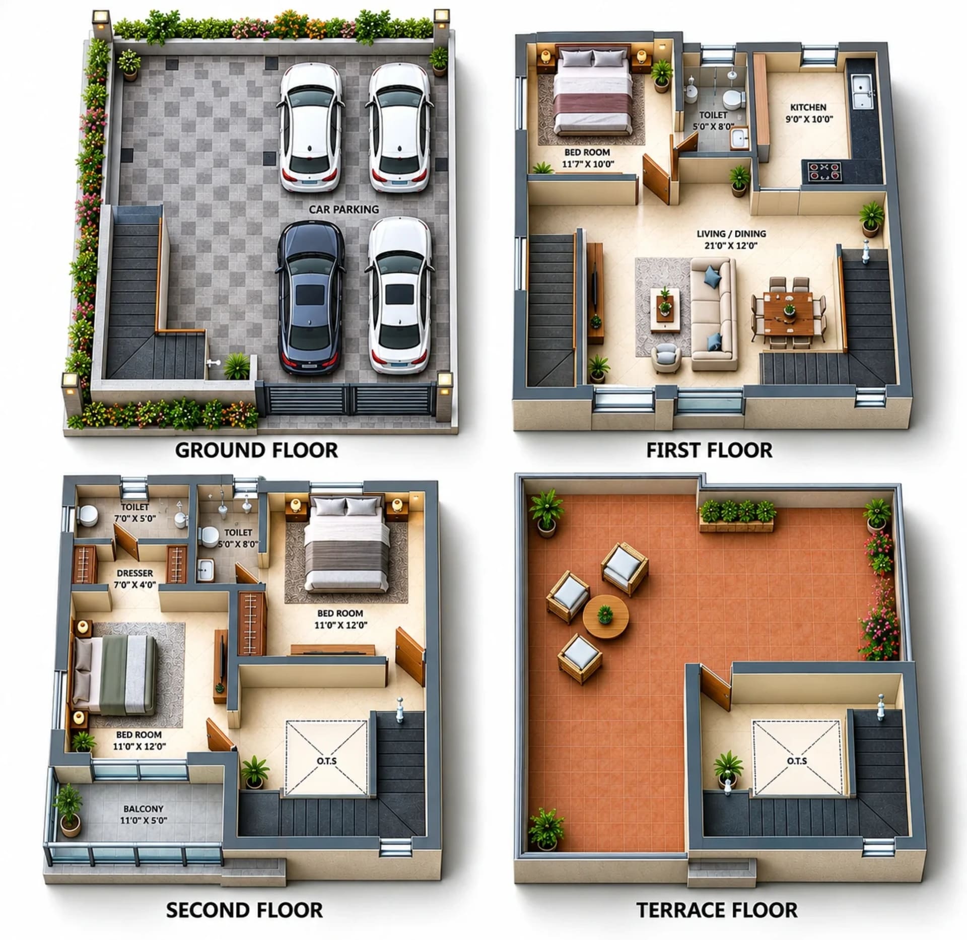 3 BHK Villa Floor Plan – MGP Jenani