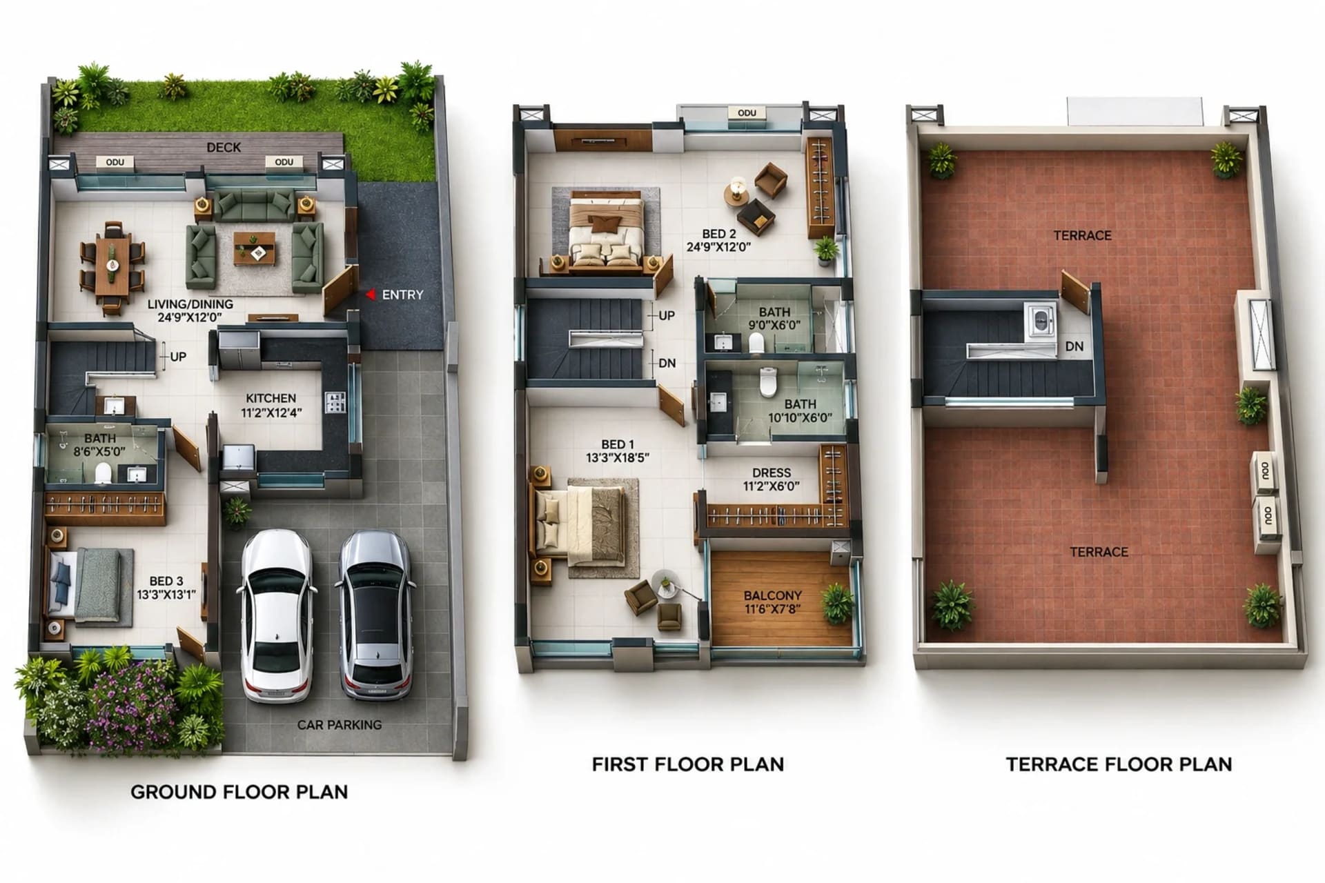 3 BHK Villa Floor Plan – Casagrand Glenmere
