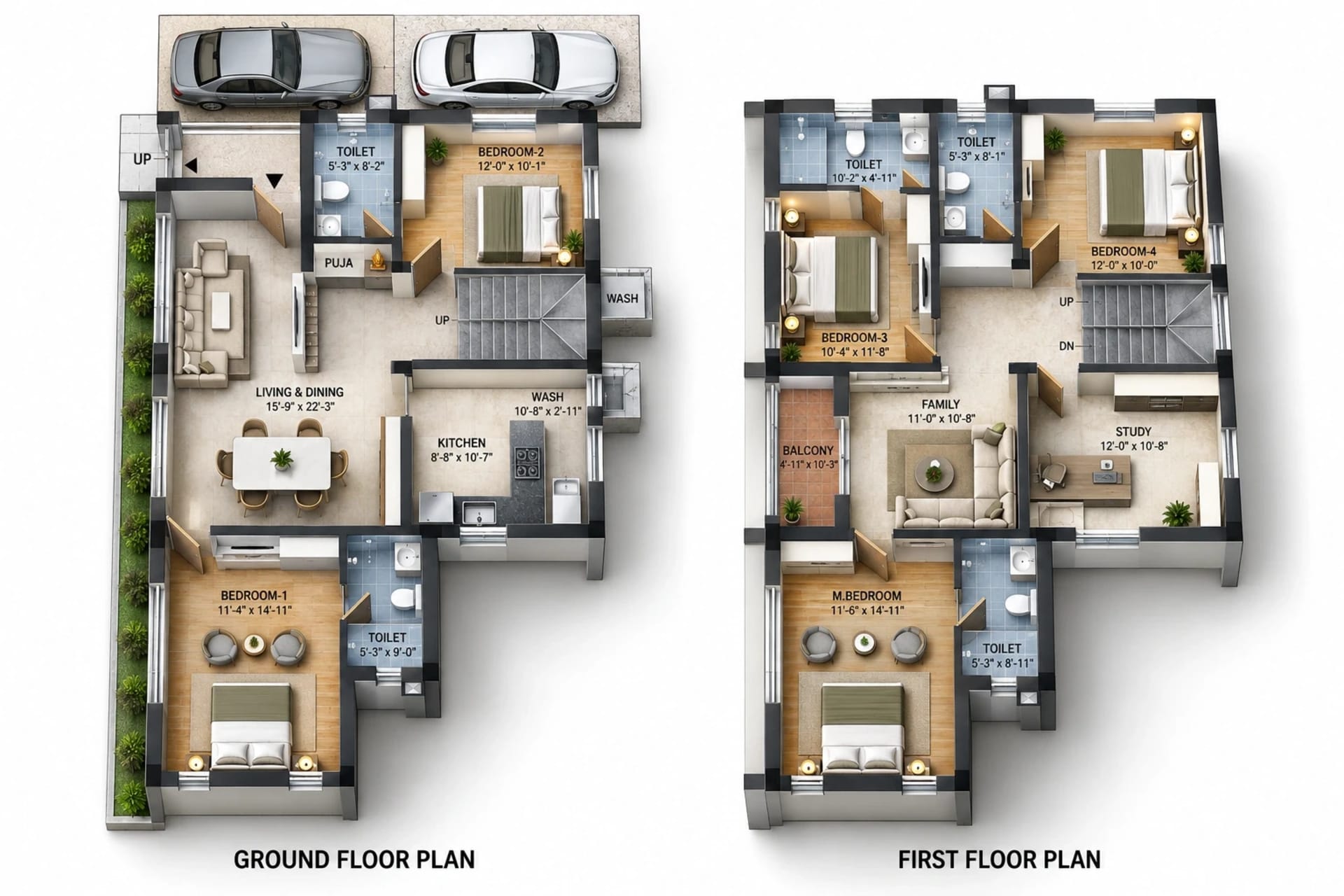 5 BHK Villa Floor Plan – Aerllp Podhigai
