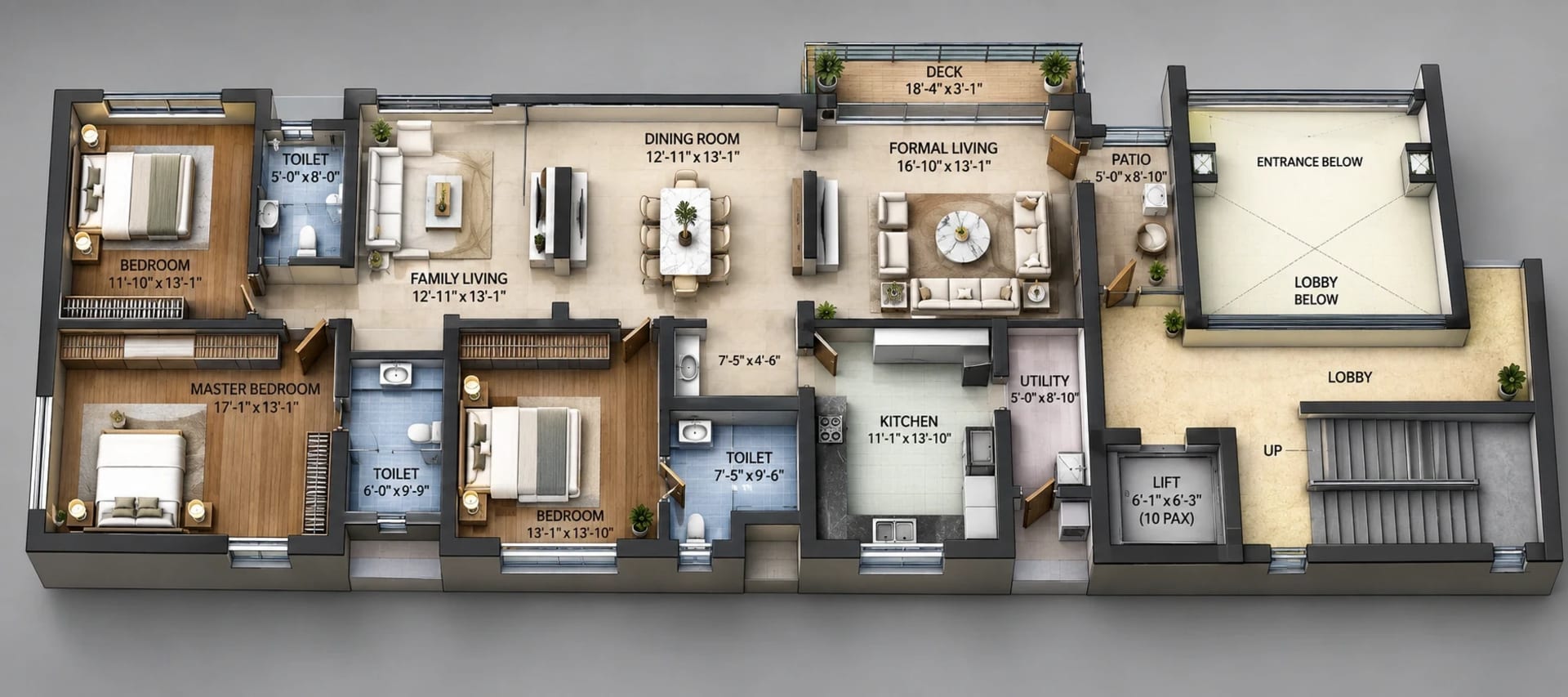 3 BHK Apartment Floor Plan – SS Amaira