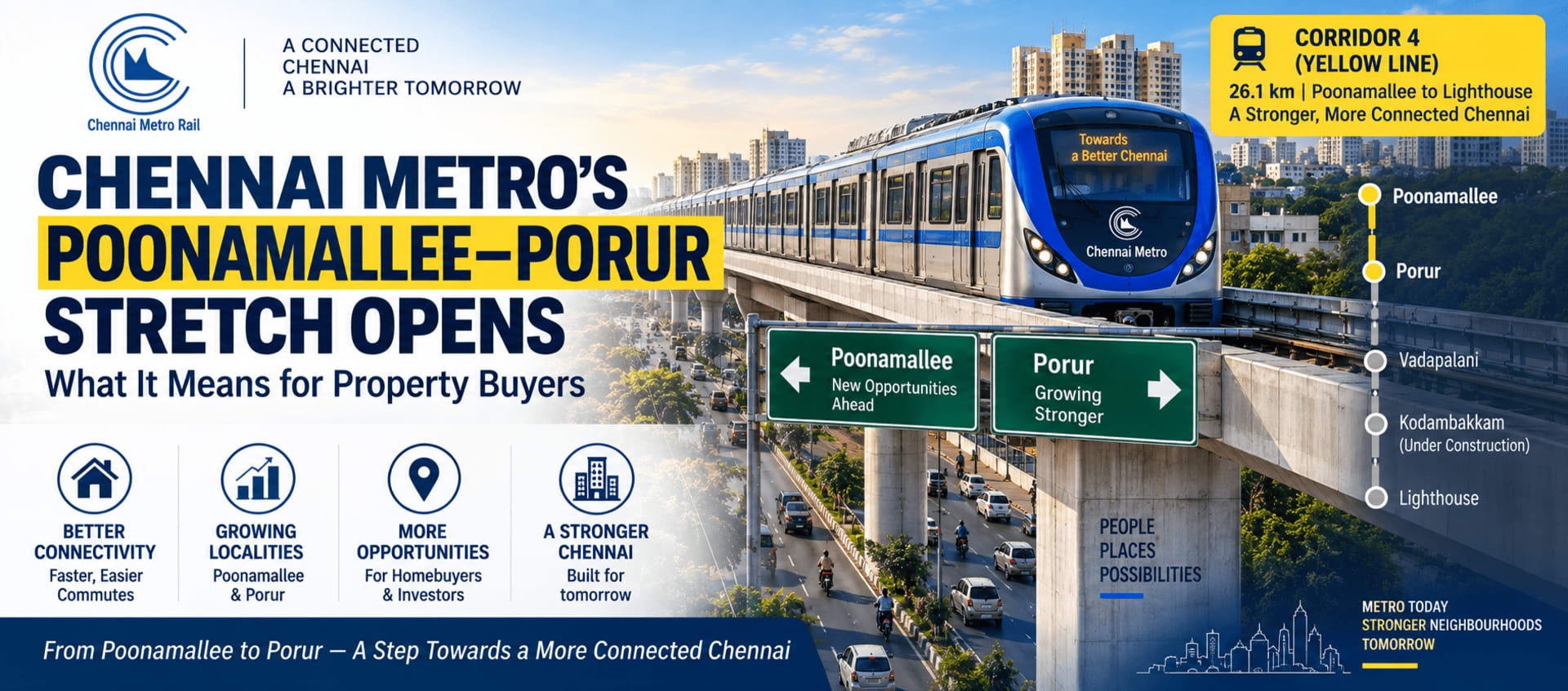 Chennai Metro's Poonamallee–Porur Stretch Opens: What It Means for Property Buyers