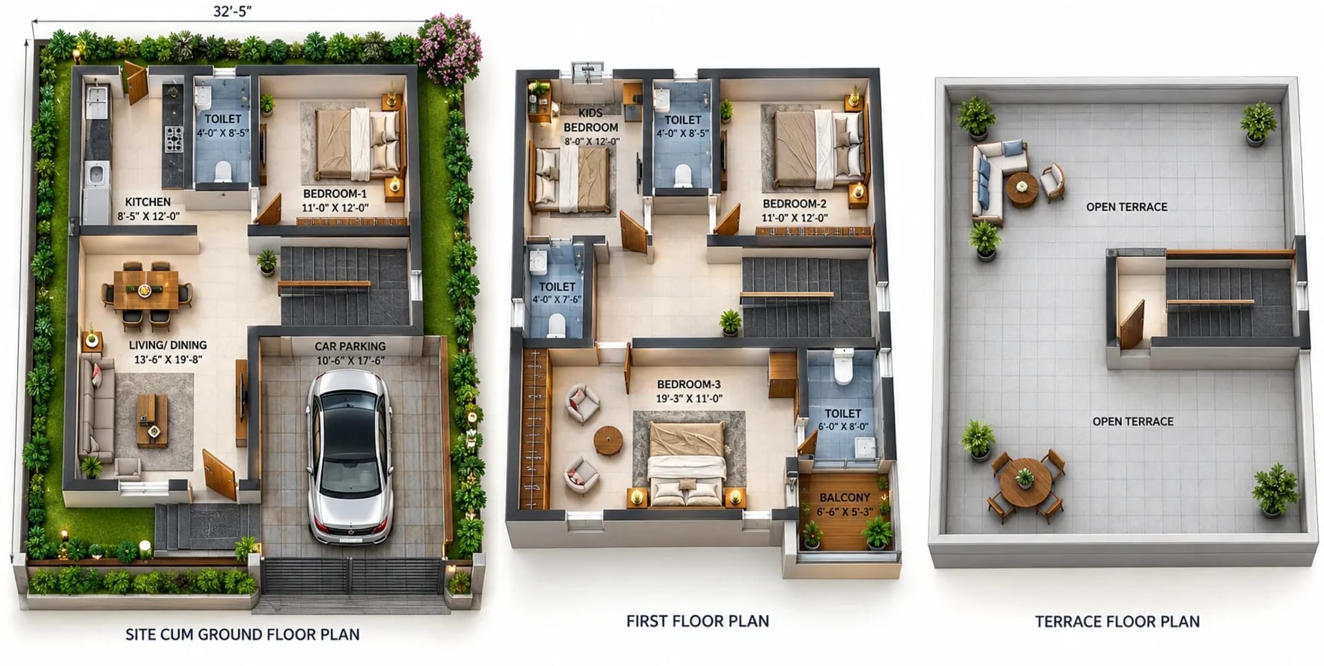 3 BHK Apartment Floor Plan – Alamo XS Real Bristol
