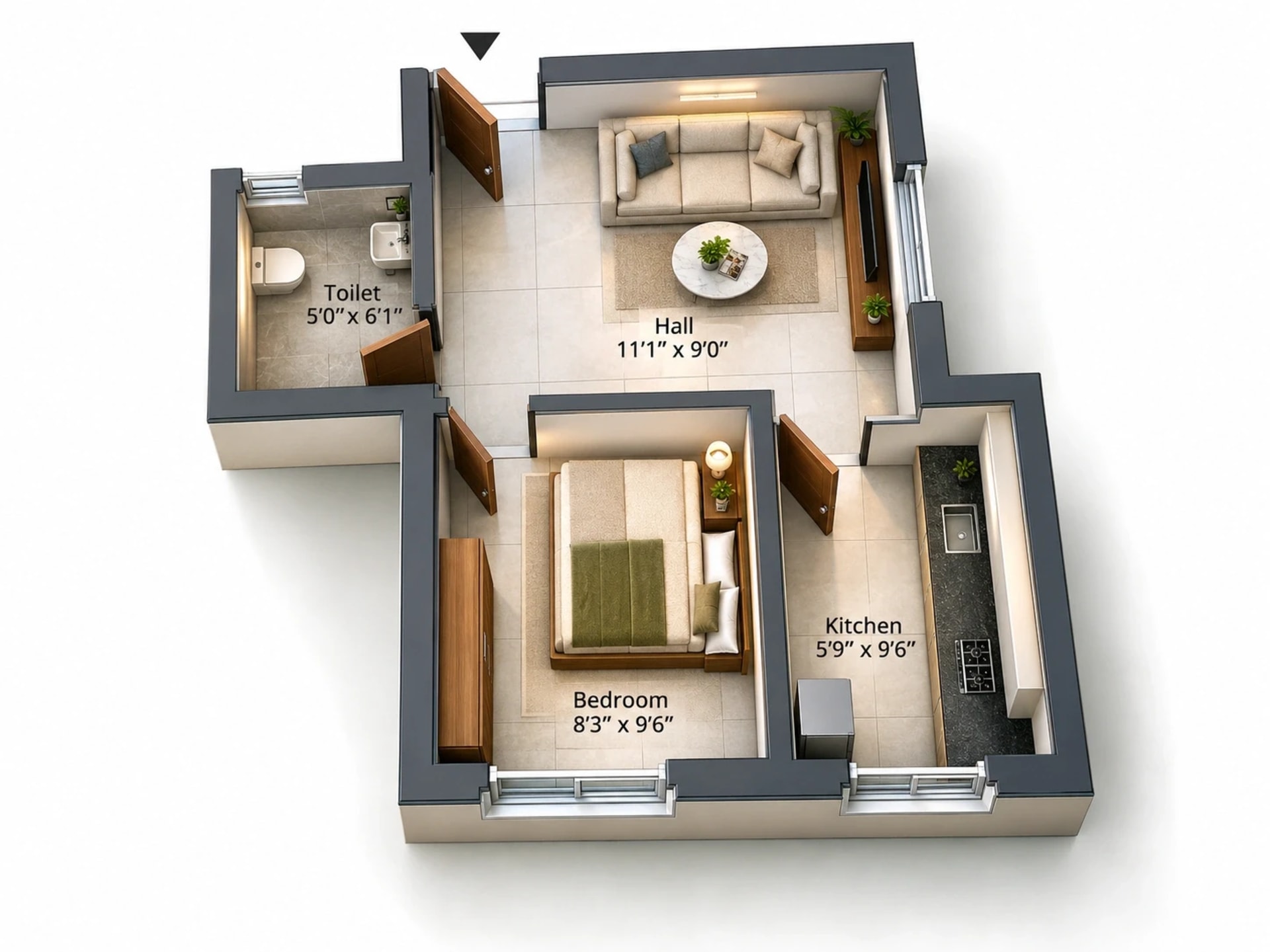 1 BHK Apartment Floor Plan – VRX Uprise