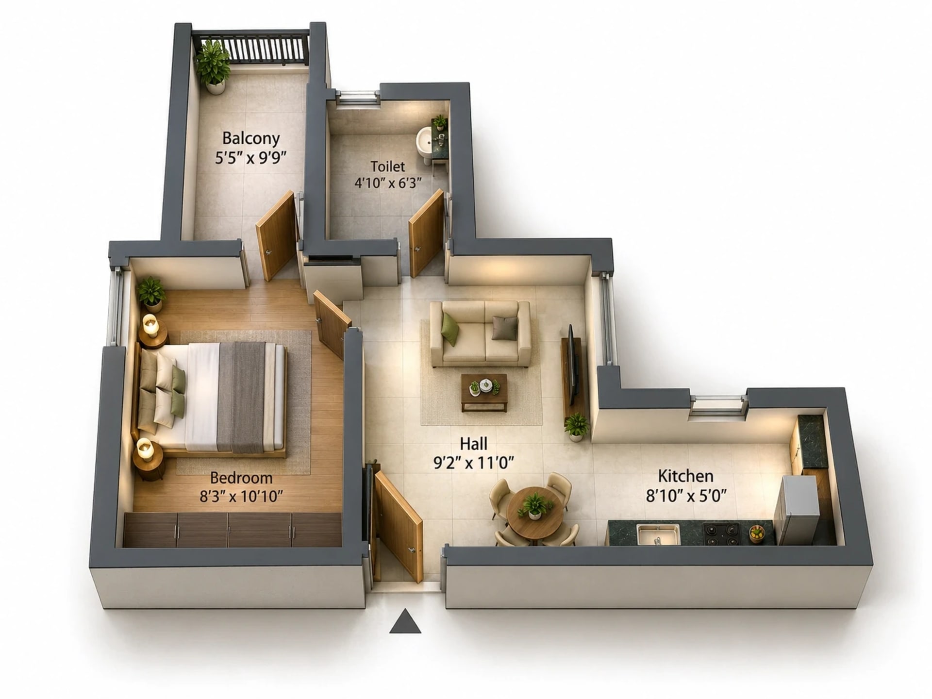 1 BHK Apartment Floor Plan – VRX Uprise