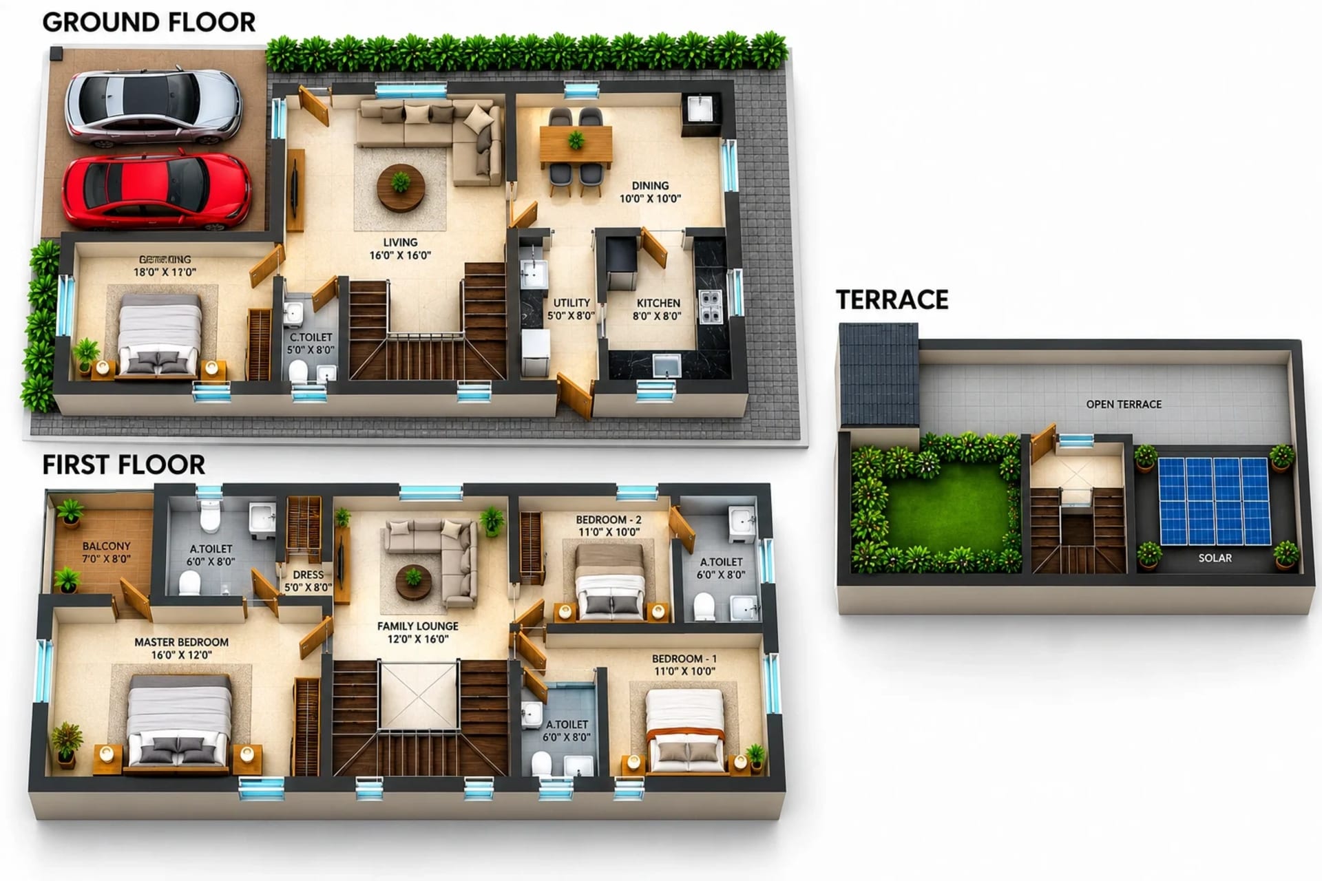 4 BHK Apartment Floor Plan – Unitd Plus Willa 25