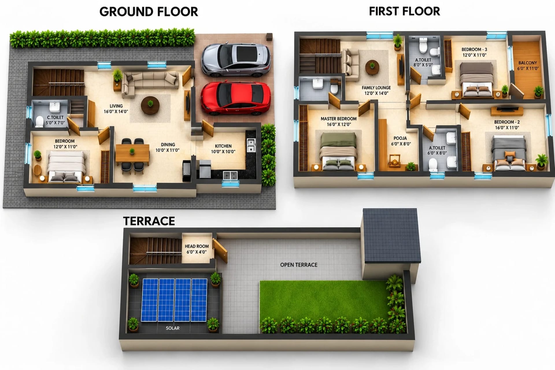 4 BHK Apartment Floor Plan – Unitd Plus Willa 25