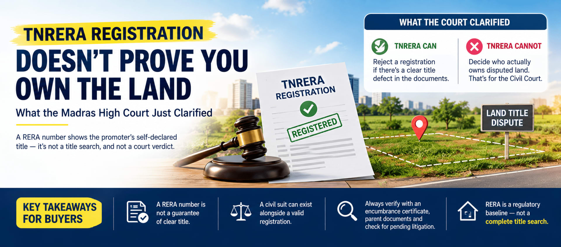 TNRERA Registration Doesn't Prove You Own the Land: What the Madras High Court Just Clarified