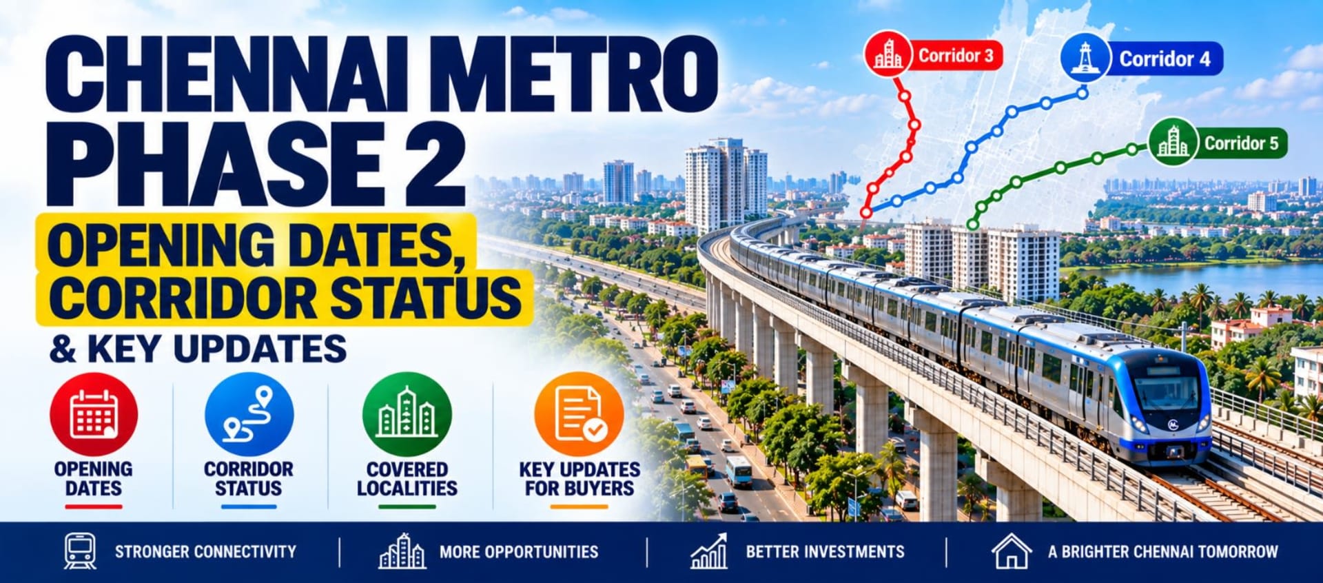 Chennai Metro Phase 2 Opening Dates: Corridor 3, 4 & 5 Status (Updated Sept 2026)