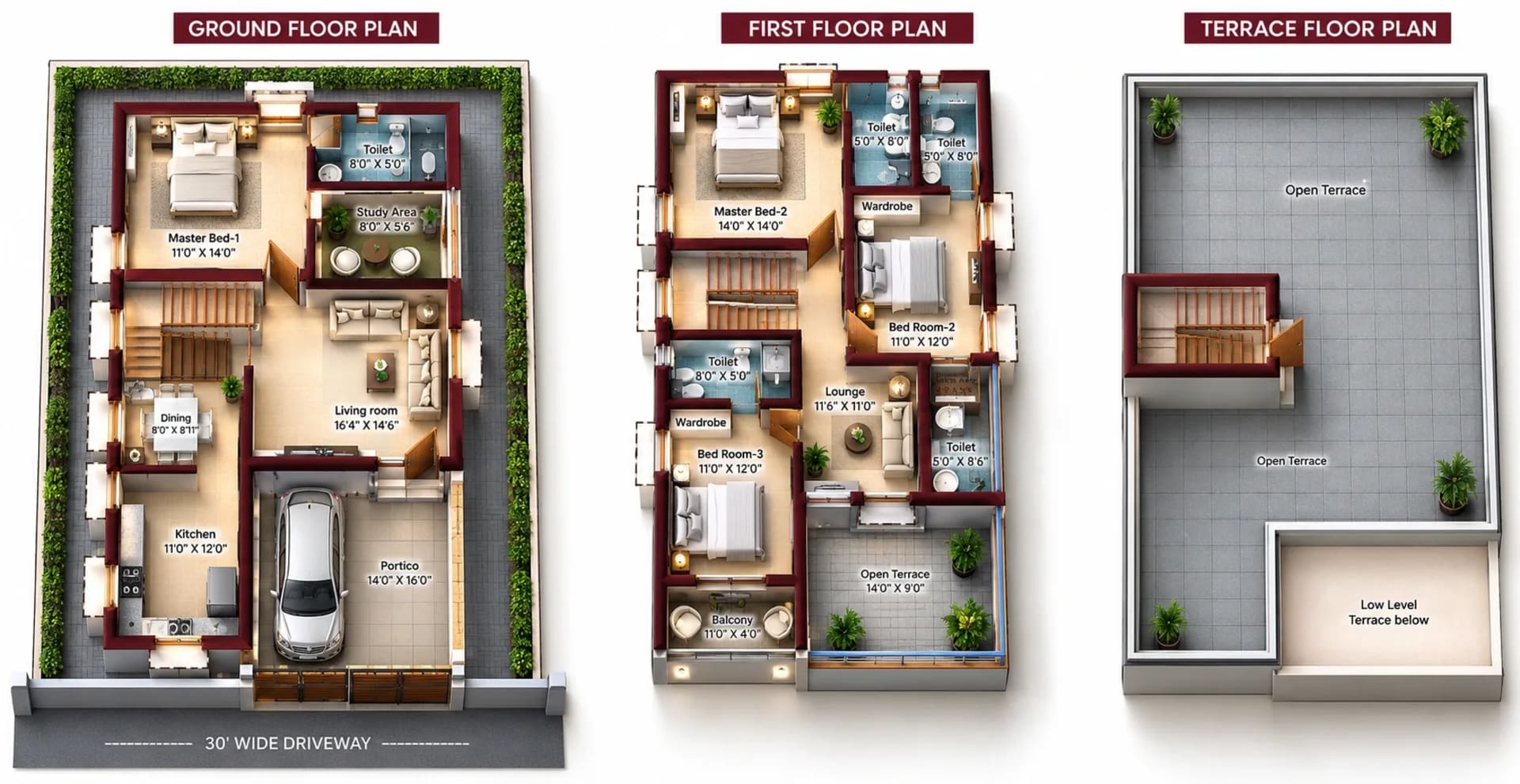 4 BHK Villa Floor Plan – Sree Dakshas Elsria Villas