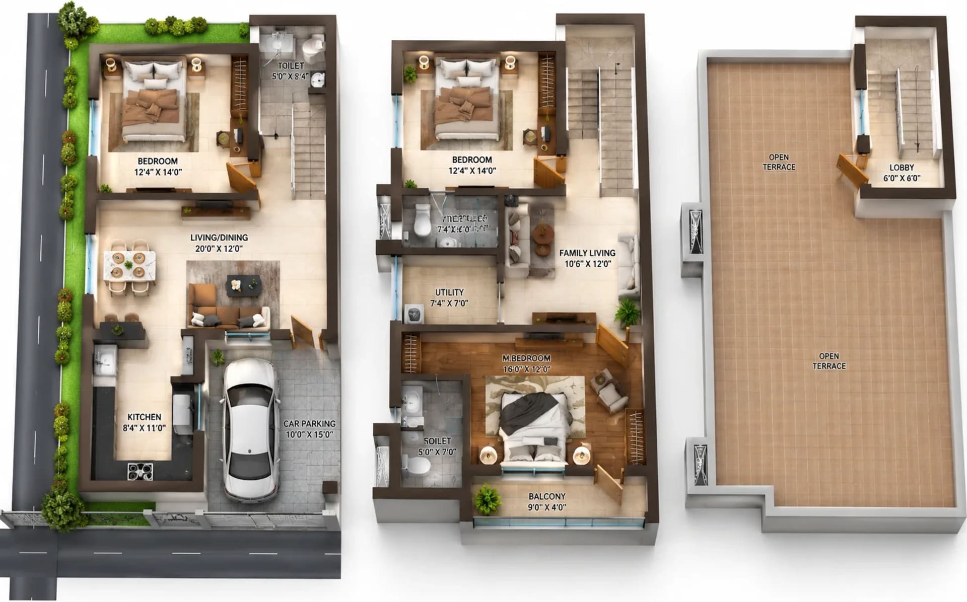 3 BHK Villa Floor Plan – ATH Feathers