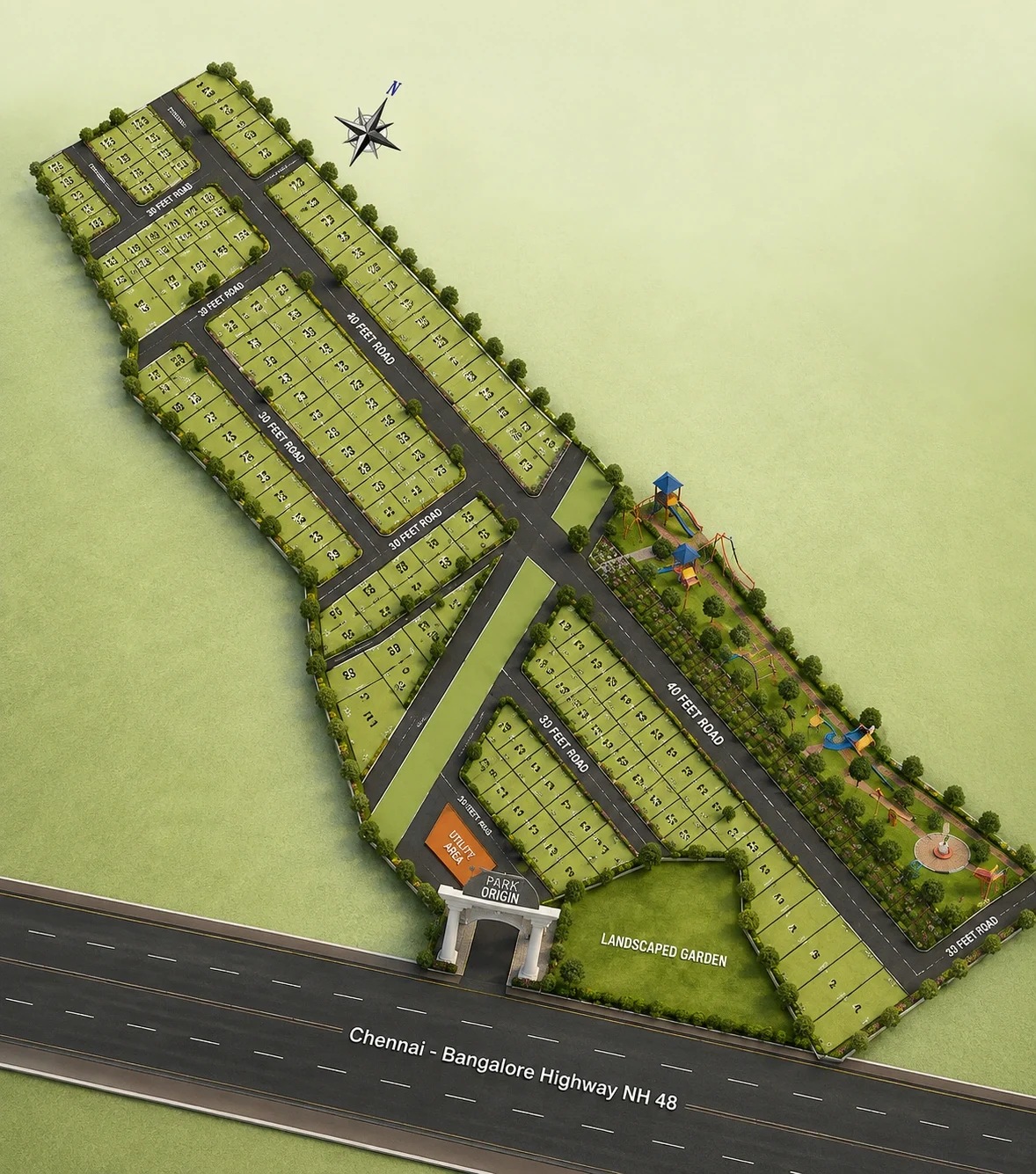 Propshell The Park Origin — site layout plan
