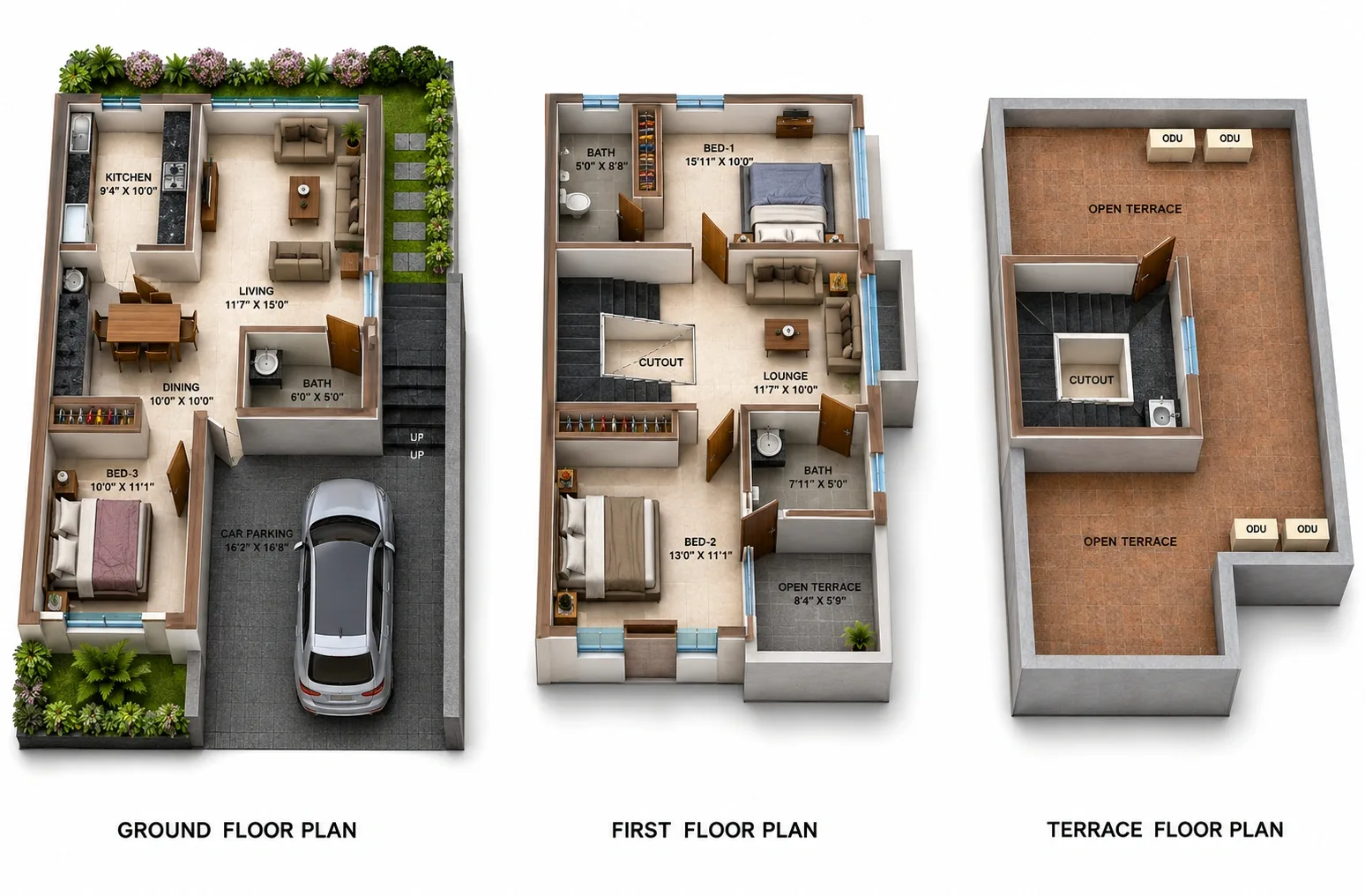 3 BHK Villa floor plan — Felixa Sky Milano