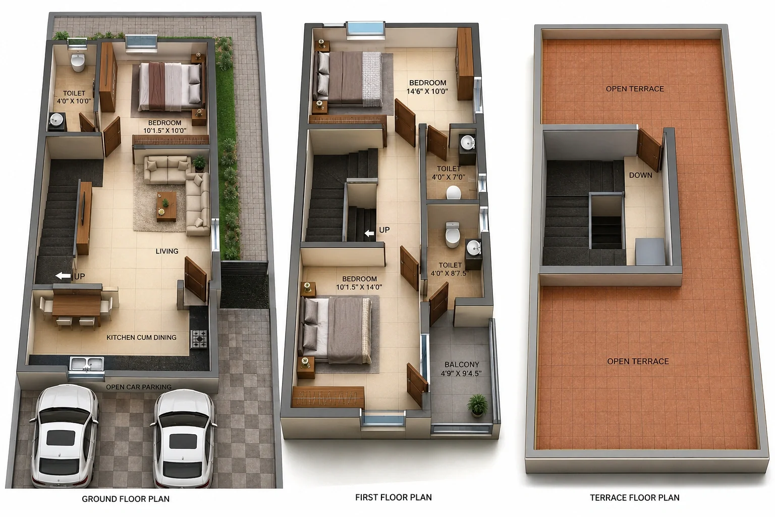 3 BHK Villa floor plan — MGP Raghini